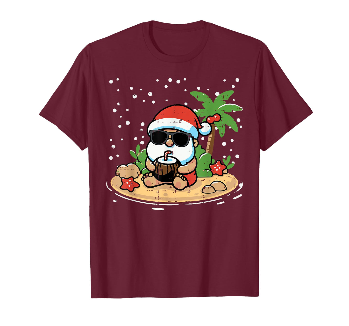 Christmas Santa Beach Xmas Tropical Hawaii Men Women Kids T-Shirt