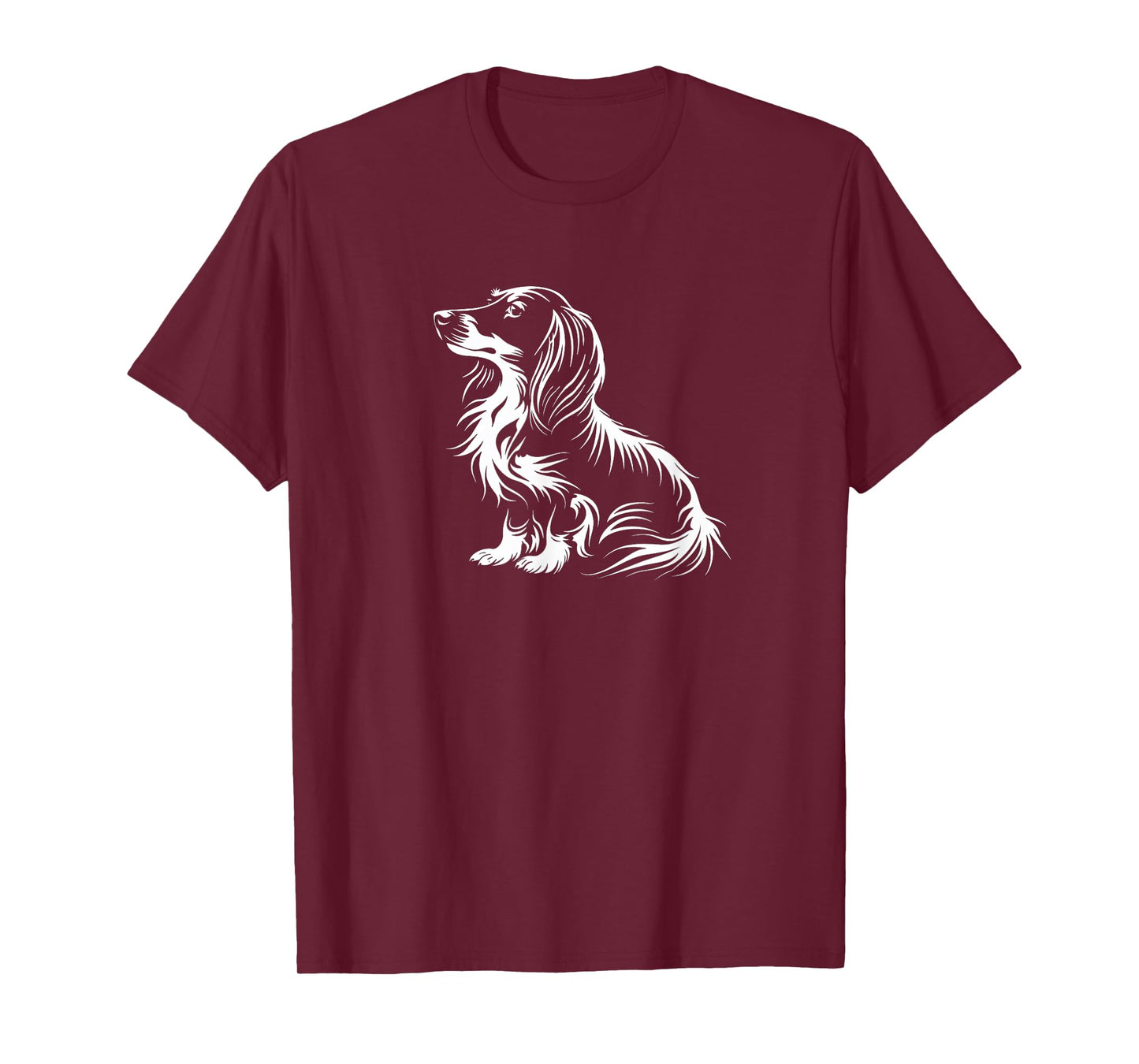 Mens Womens Funny Retro Vintage Logo Long Haired Dachshund T-Shirt