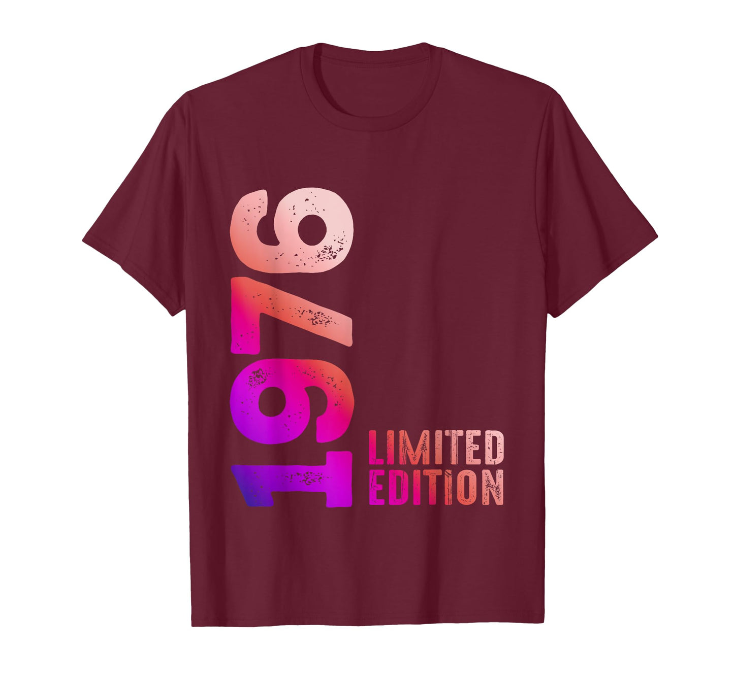 Birthday Limited Edition 1976 Unisex-Adult 1976 Birthday Themed T-Shirt Black Small Crew Neck Short Sleeve T-Shirt