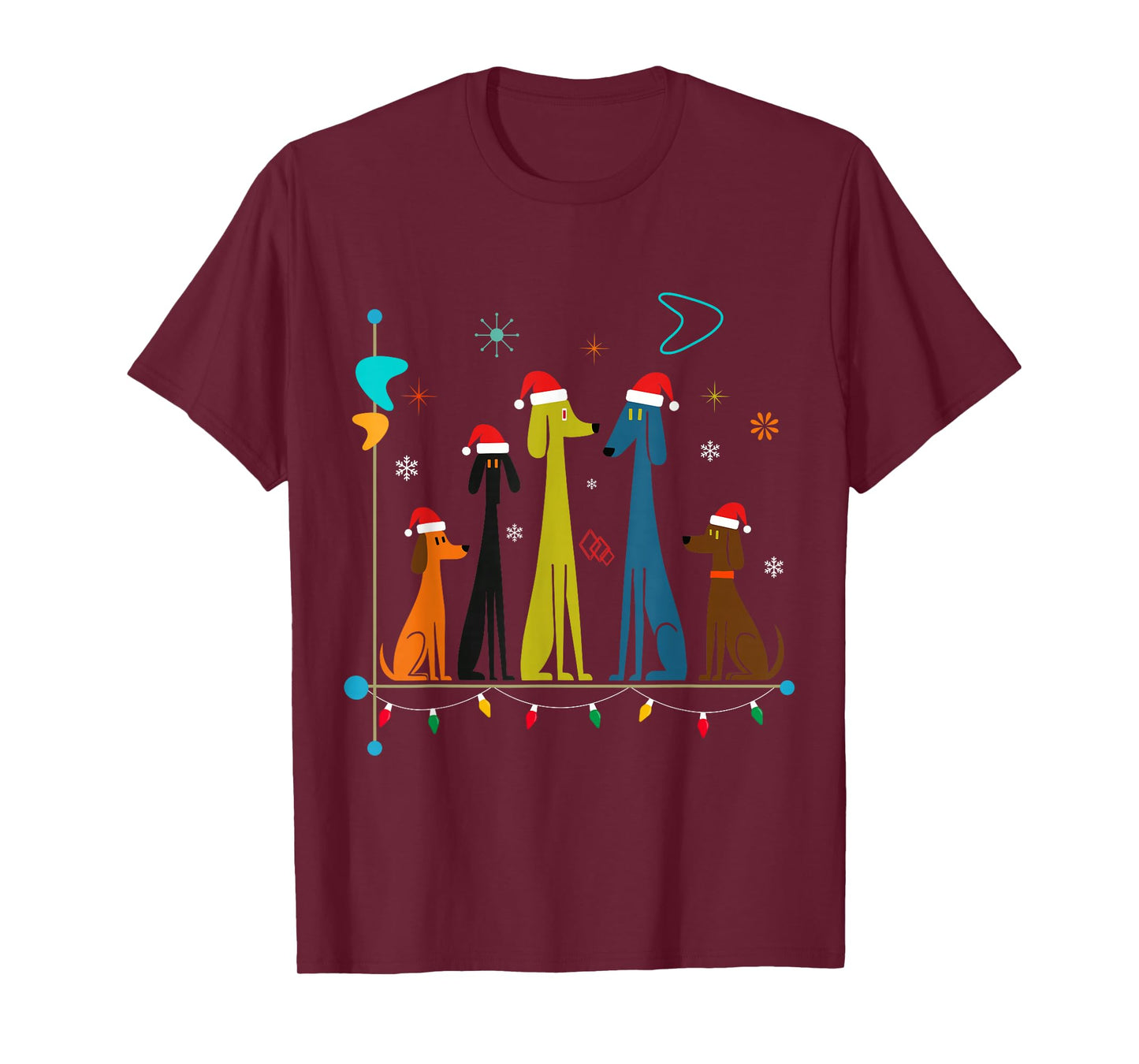 Retro Mid-Century Modern Dogs 50s 60s Style T-Shirt