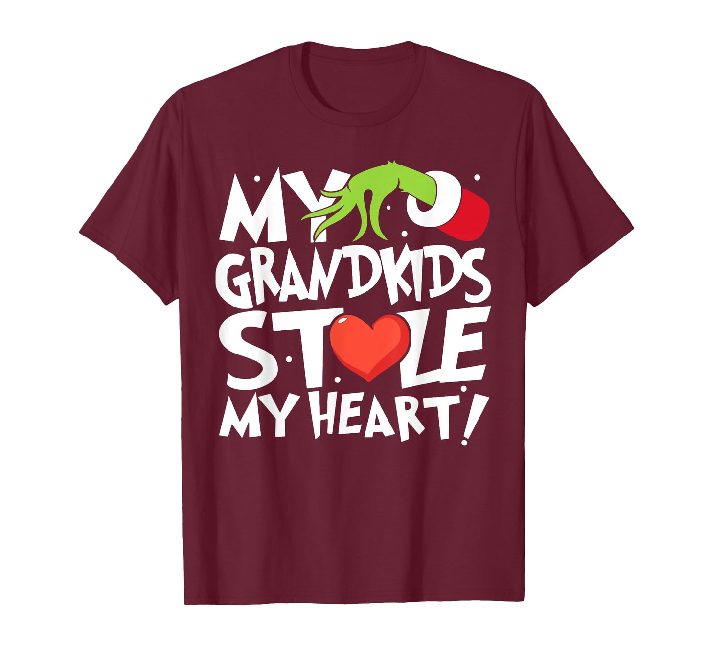 Vintage My Grandkids Stole My Christmas Heart Grandma Xmas T-Shirt