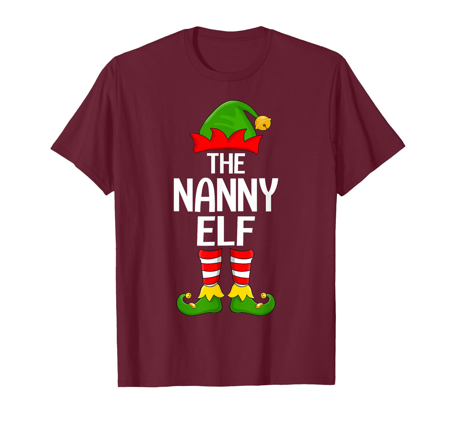 Nanny Elf Xmas Matching Family Elf Squad Christmas Women T-Shirt