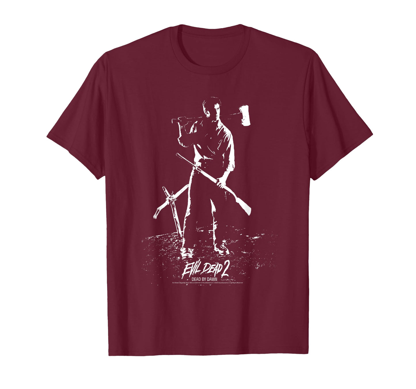 Evil Dead 2 Ash Silhouette with Weapons Horror Movie T-Shirt
