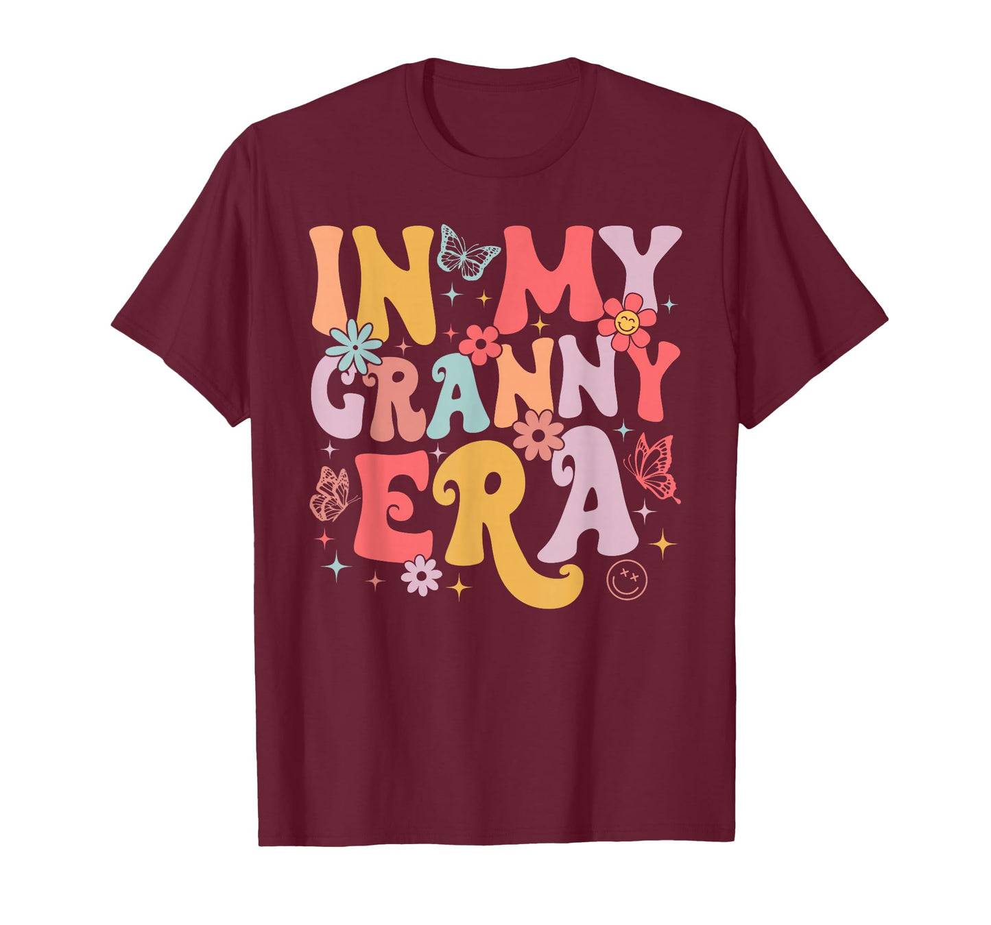 In My Granny Era Groovy Retro Mothers Day Butterfly Women T-Shirt