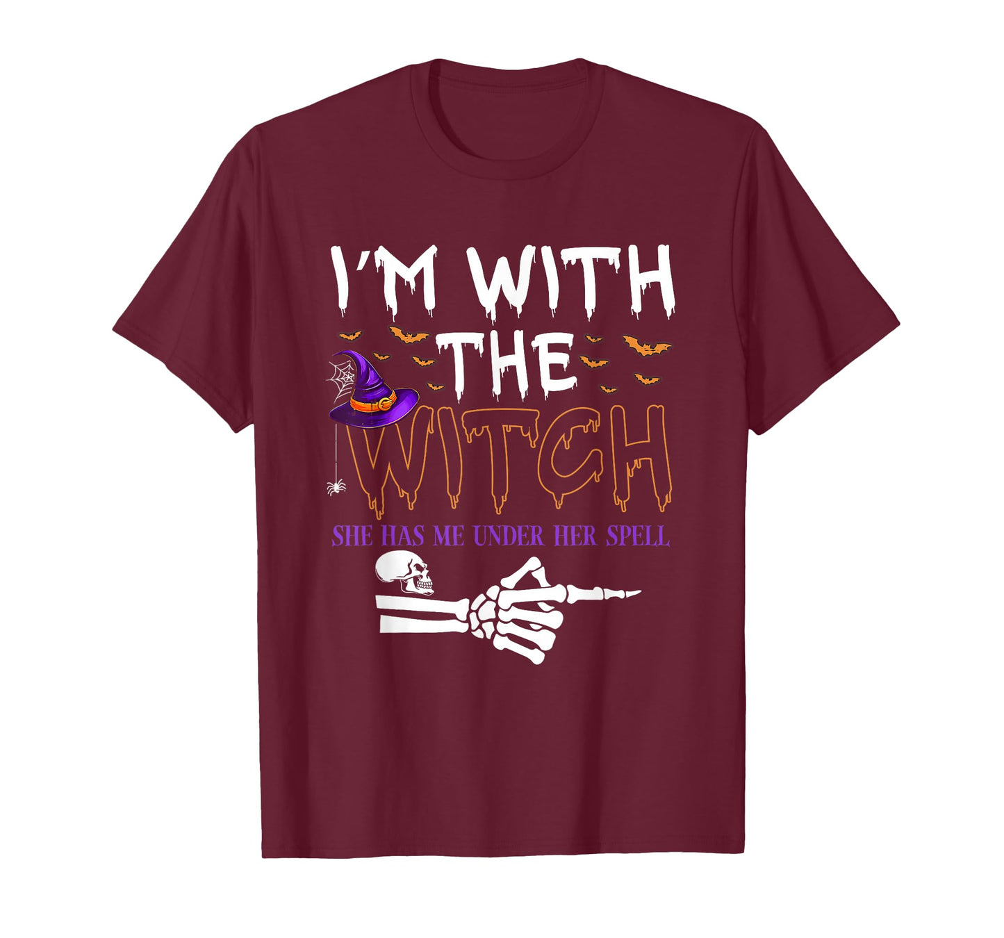 I'm with The Witch Funny Halloween Couple Costume Party T-Shirt