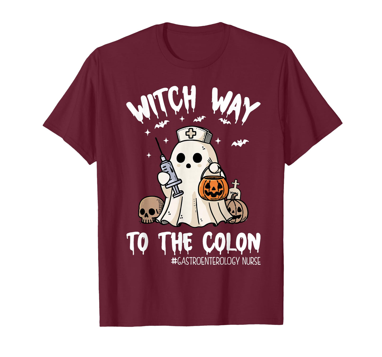 Gastroenterology Nurse Halloween Endo Nurse Ghost Endoscopy T-Shirt