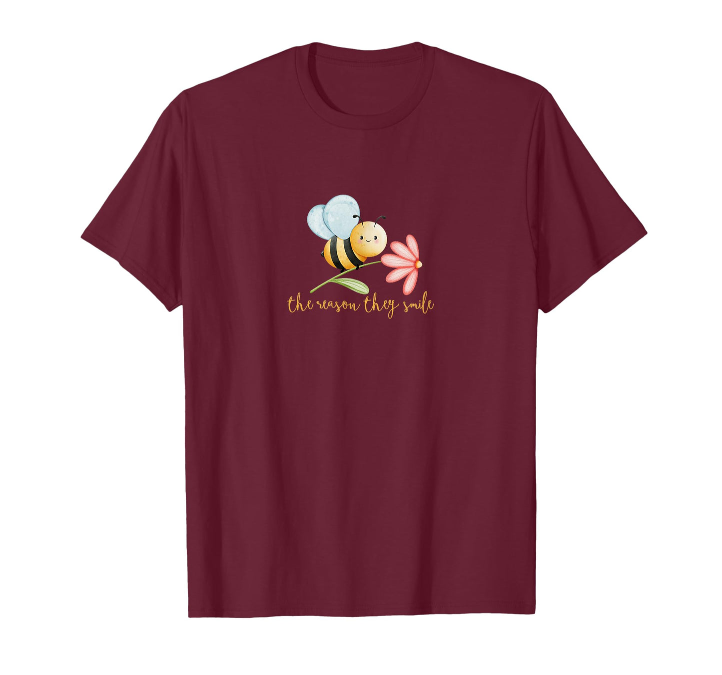 Womens Bee The Reason They Smile Tee. Happy, Cute Graphic T-Shirt