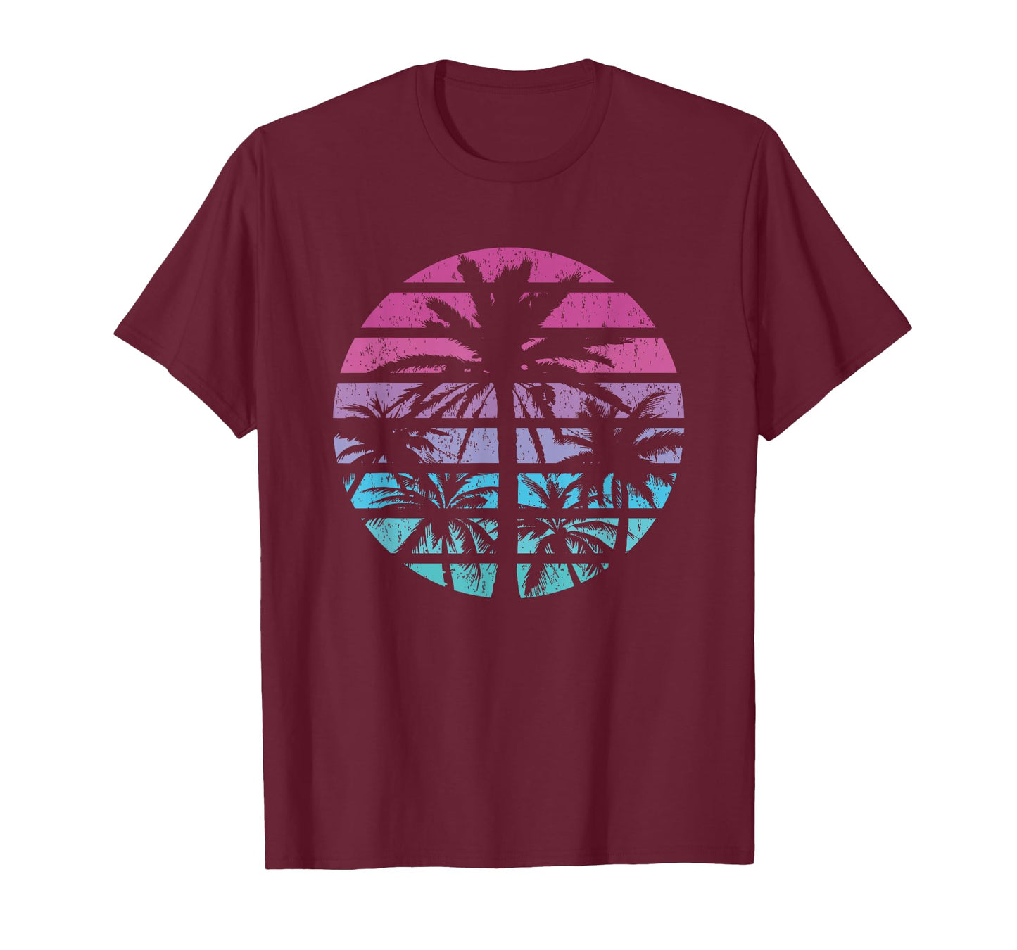 Palm Tree Retro Sunset Summer Beach Vintage Tropical Graphic Men Women Girls Kids T-Shirt