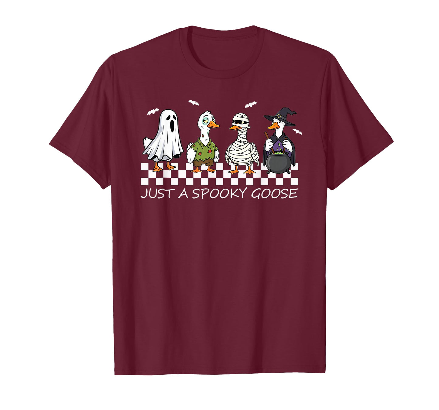 Just A Spooky Goose Halloween Retro Goose Funny Halloween T-Shirt