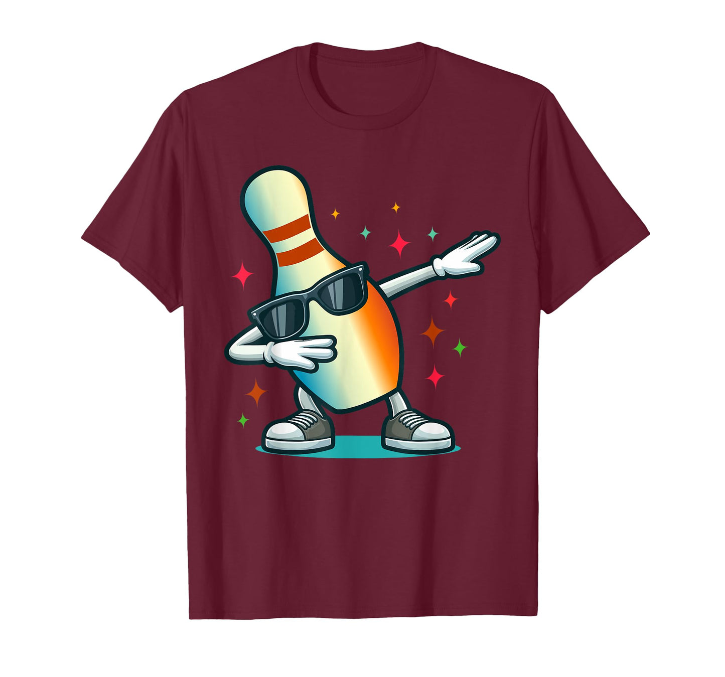 Bowling Pin Dabbing Sunglasses Bowler Player Kids Boys Men T-Shirt