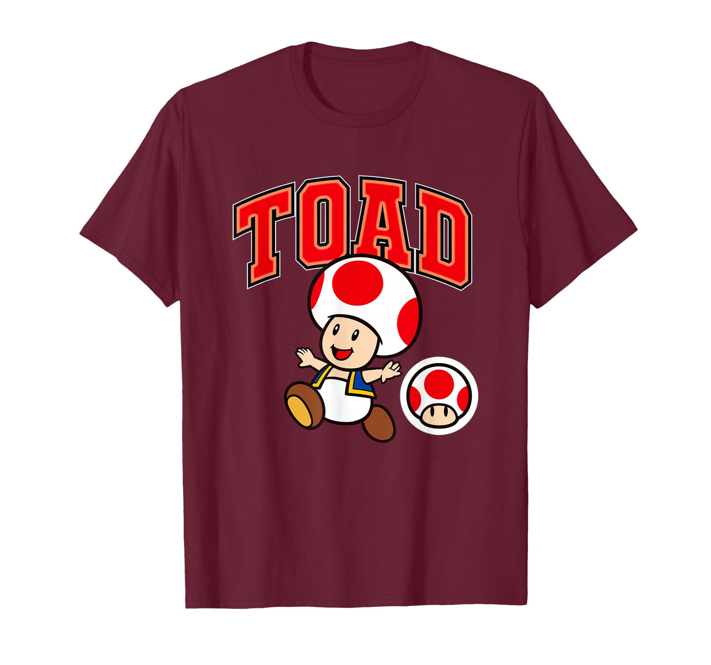 Super Mario Toad Big Character Collegiate Style T-Shirt