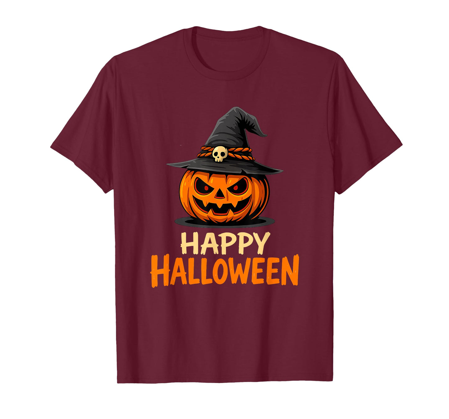 Happy Halloween Pumpkin Witch Hat Spooky Retro Design T-Shirt