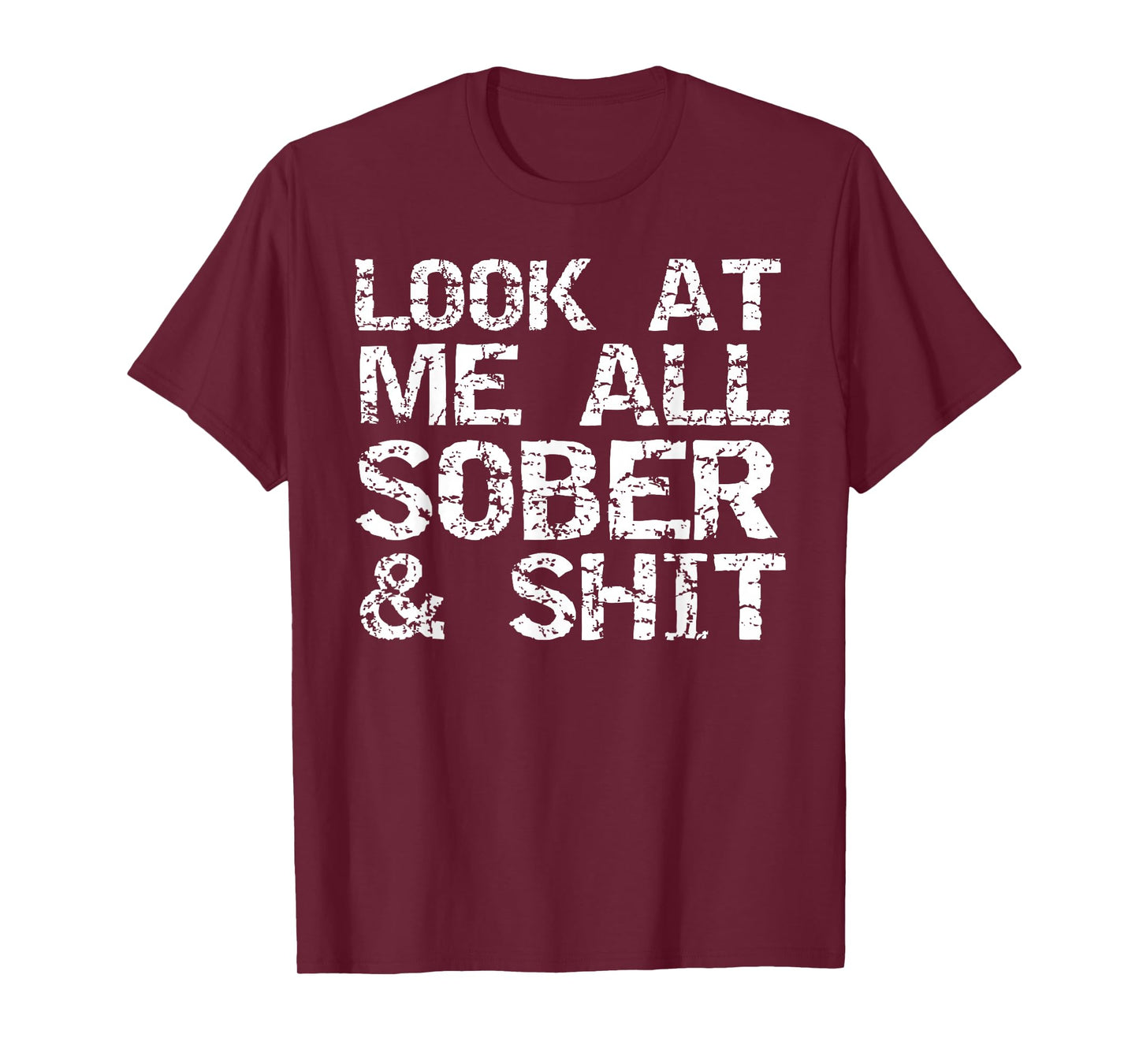 Funny Addiction Recovery Gifts Look at Me All Sober & Shit T-Shirt