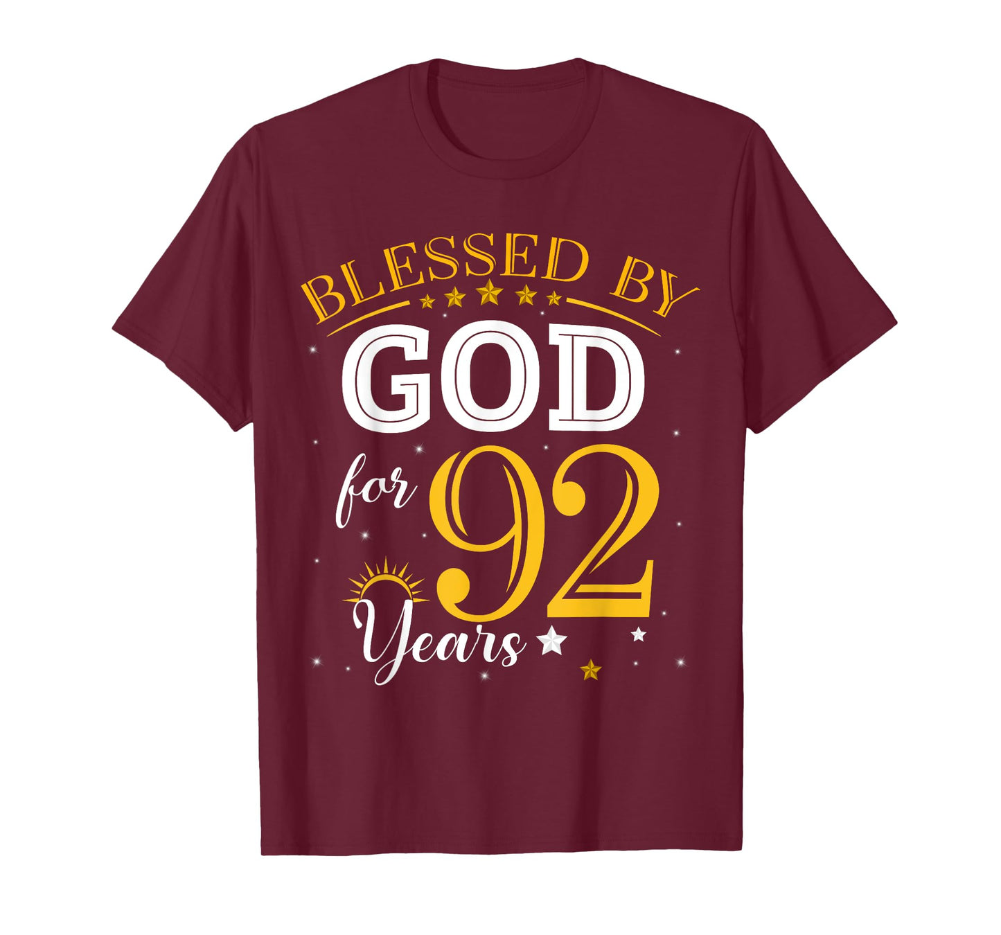 Vintage Blessed by God For 92 Years Old 92nd Birthday Girl T-Shirt