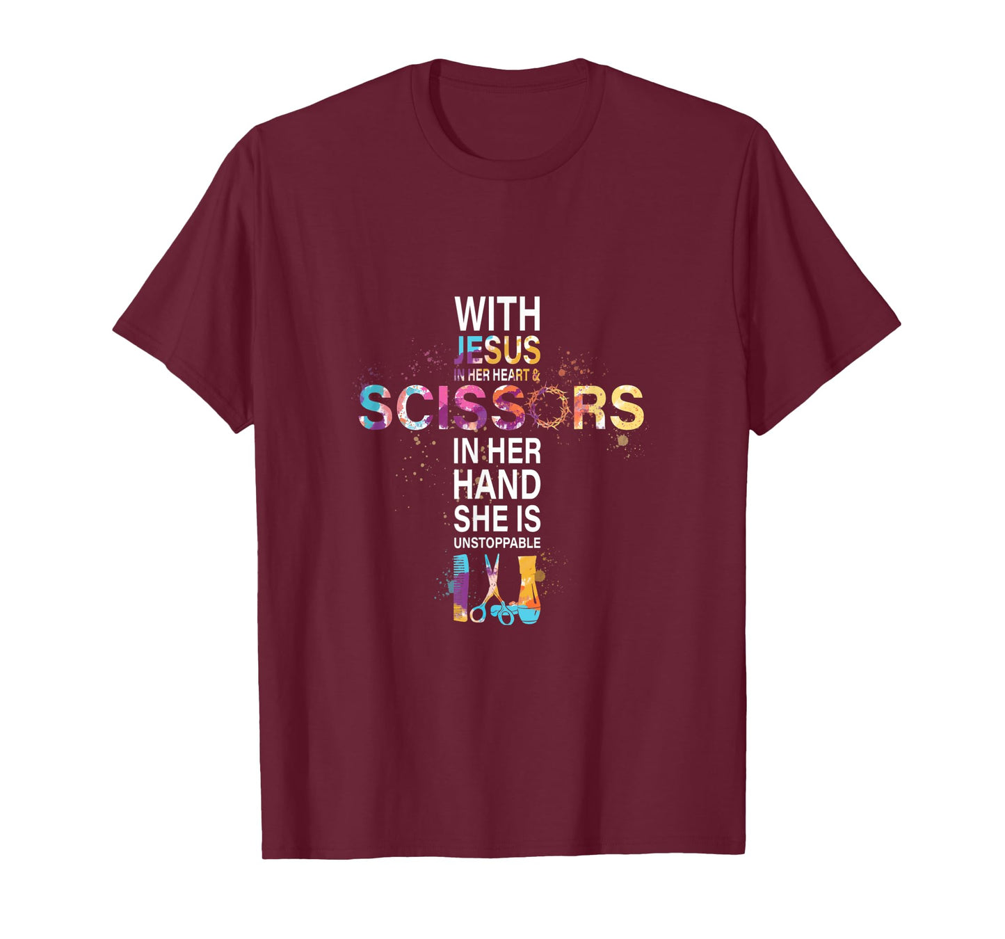 With Jesus In Her Heart And Scissors In Her Hand T-Shirt
