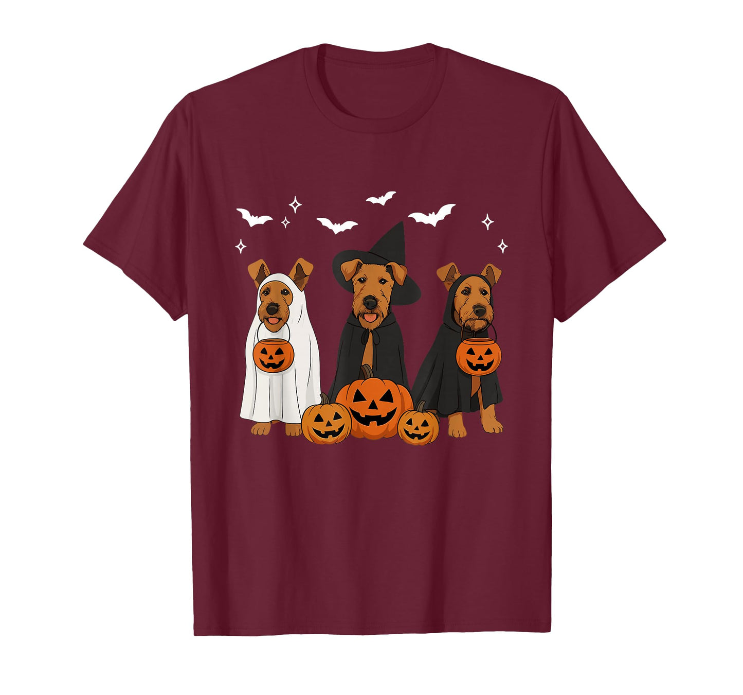 Airedale Terrier Halloween Witch Airedale Terrier Dog Mom T-Shirt