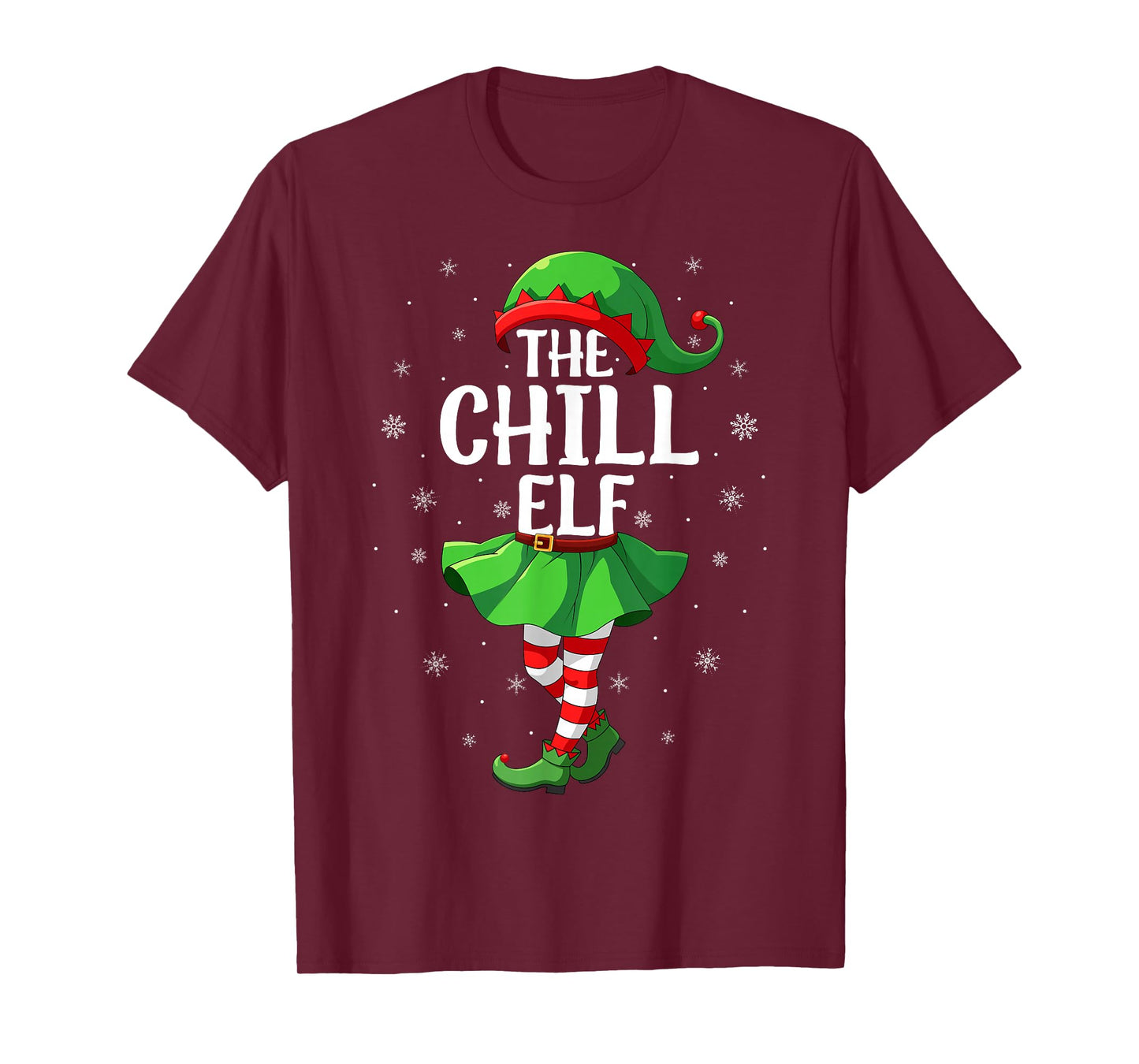 Chill Elf Christmas Girls Women Elf Squad Xmas Family T-Shirt