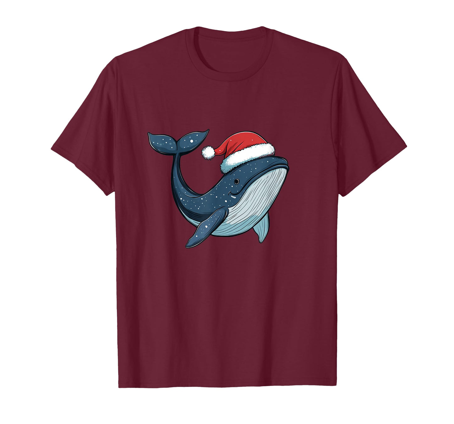 Holiday Joy in The Ocean with a Whale and Santa Claus Hat T-Shirt
