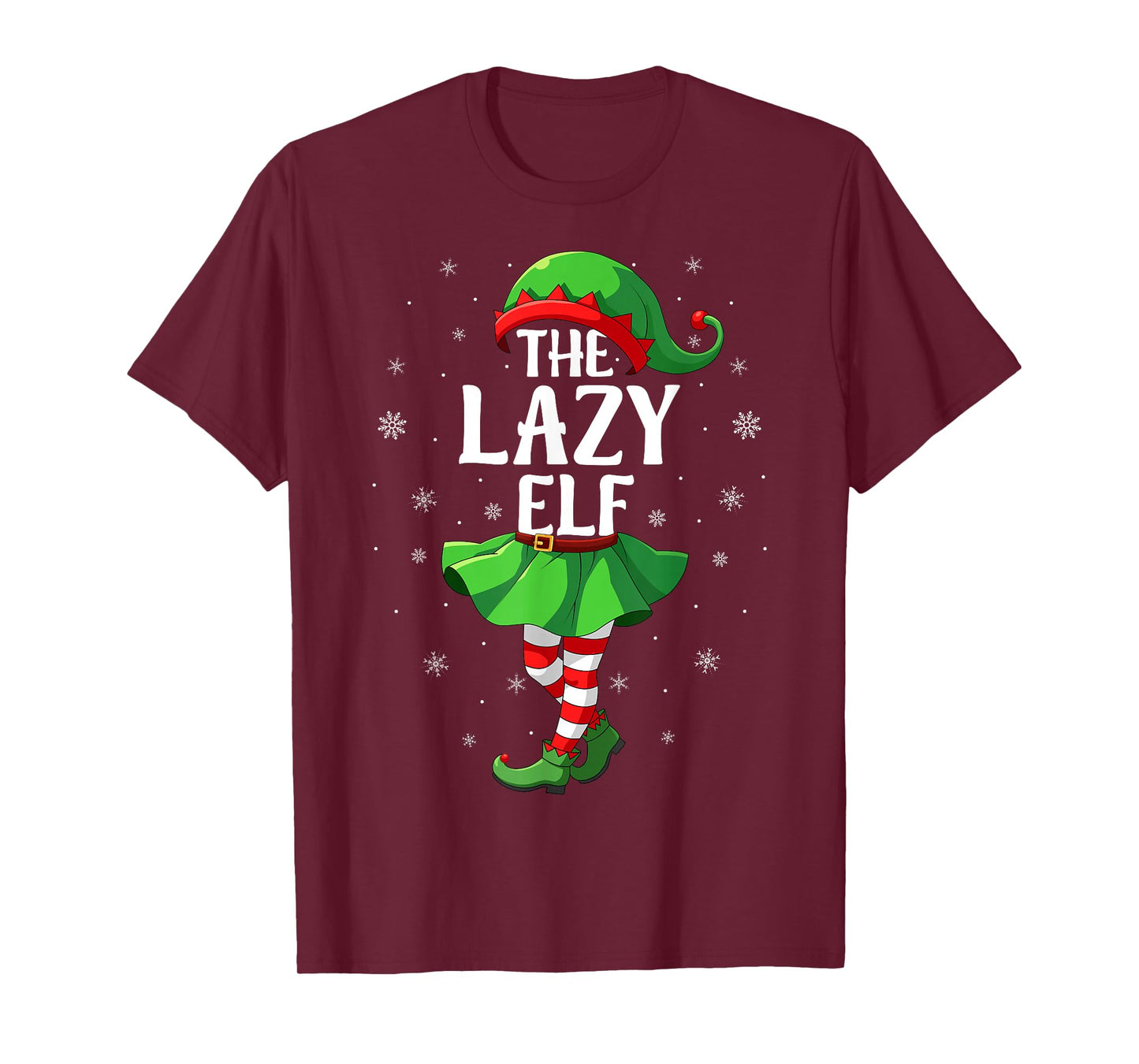Lazy Elf Christmas Girls Women Elf Squad Xmas Family T-Shirt