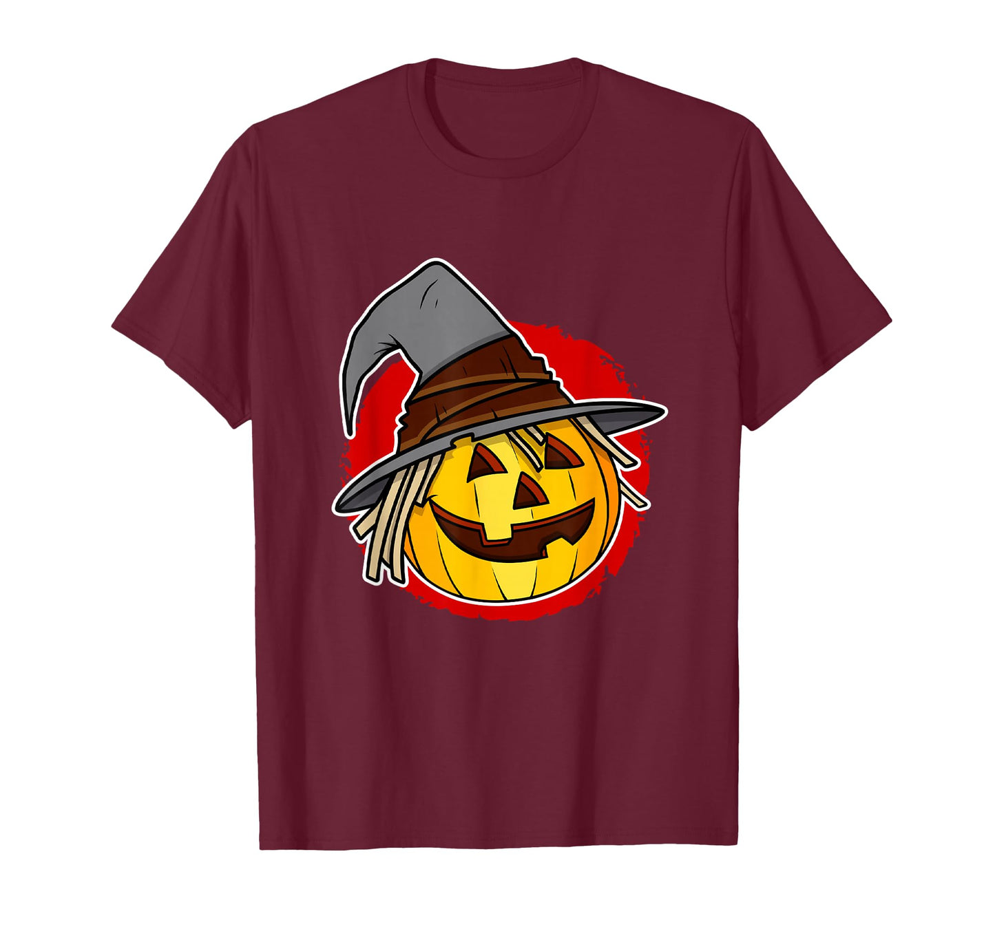 Halloween Jack o Lantern Pumpkin with Witch Hat T-Shirt