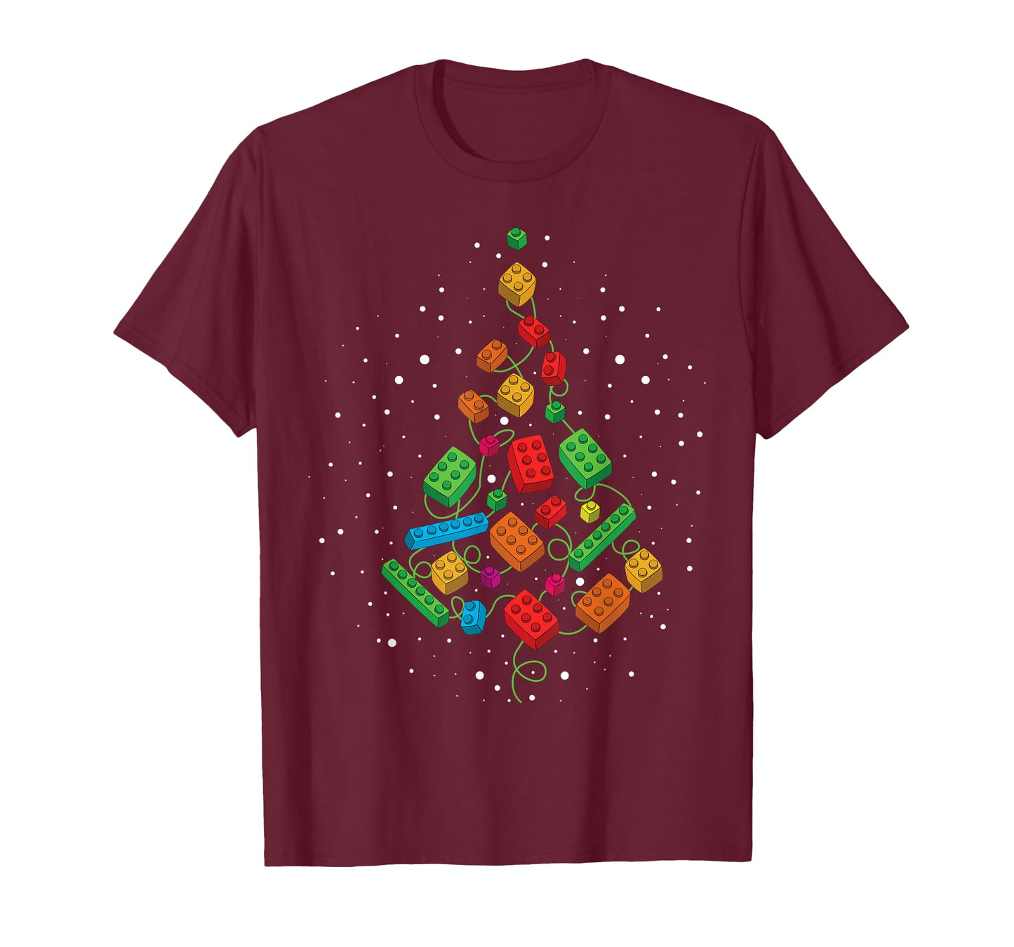 Block Building Builder Brick Christmas Tree Brick Builder T-Shirt