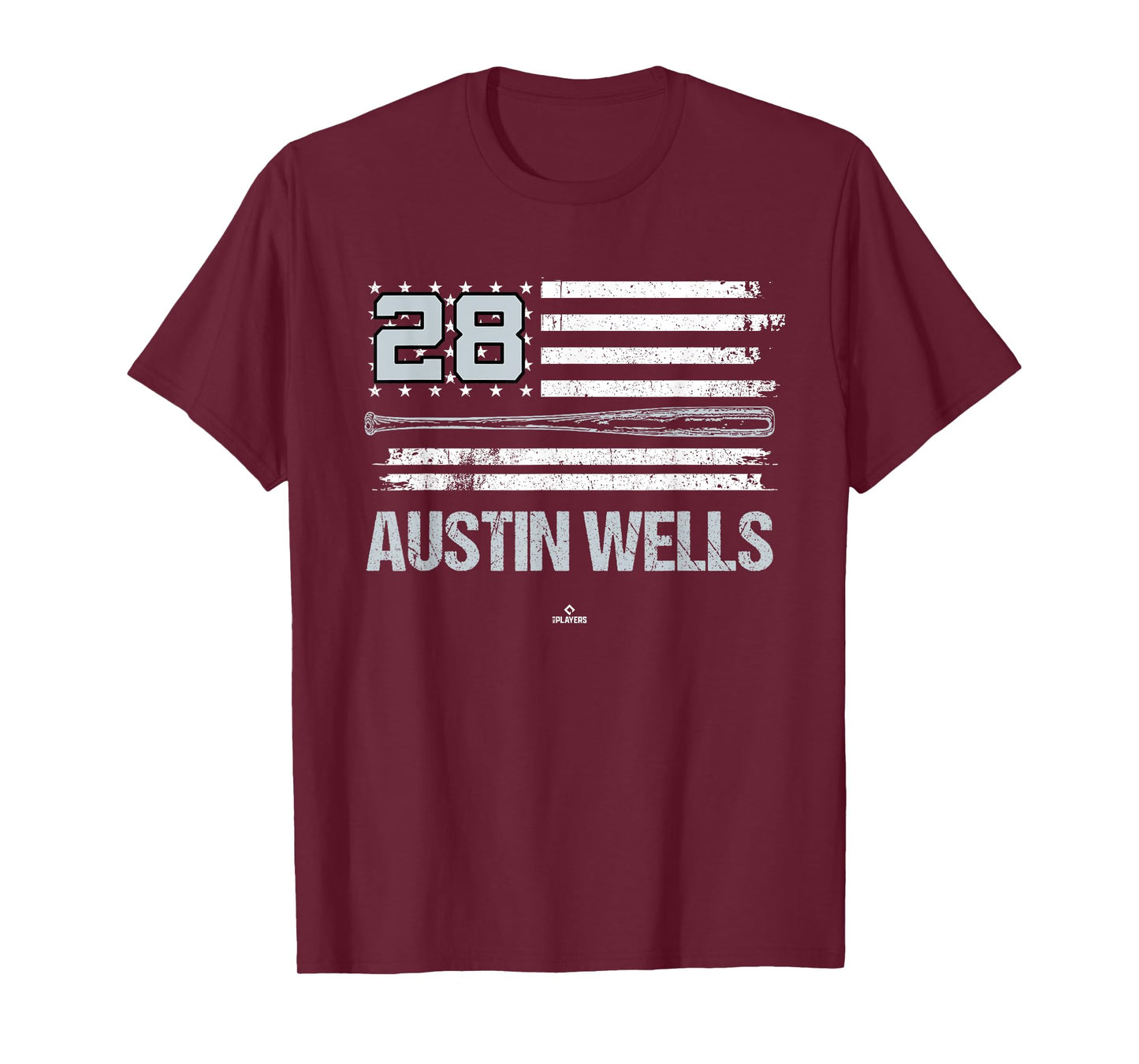 USA Flag Bat Austin Wells New York Baseball MLBPA T-Shirt