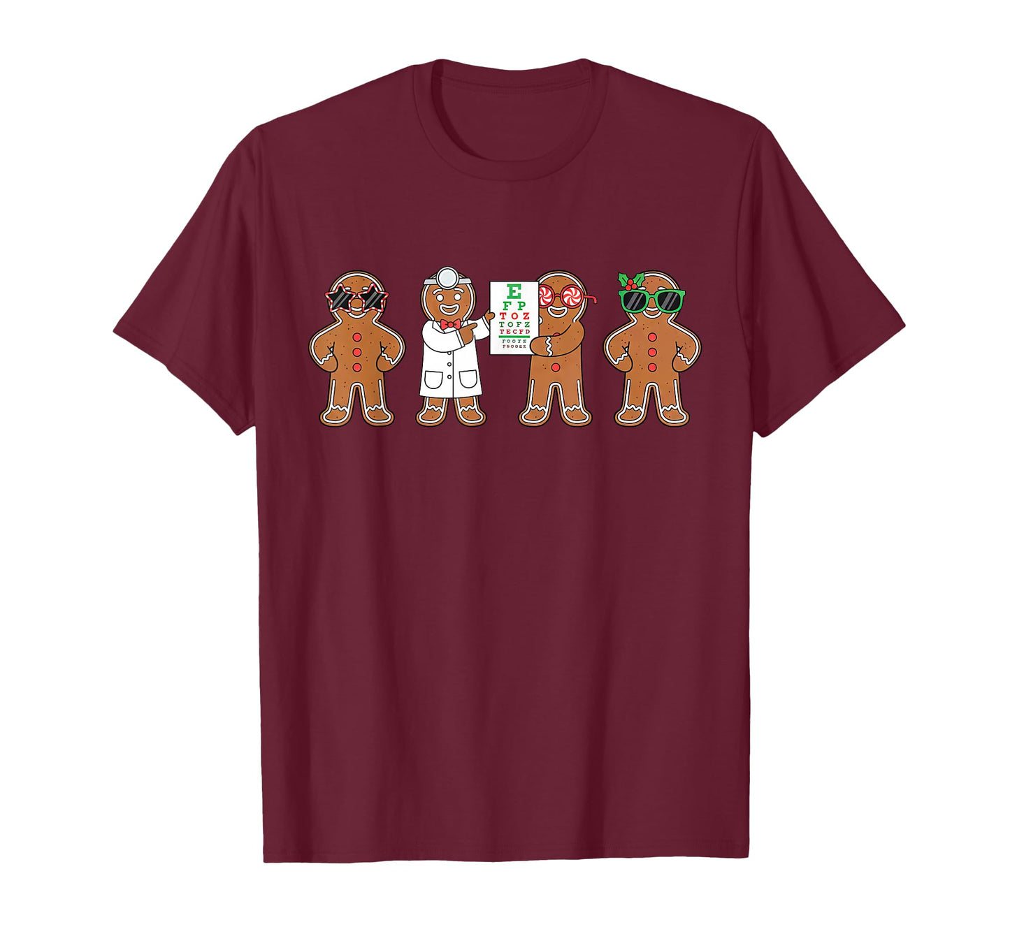 Optometry Gingerbread Christmas Optician Sight Squad Eye Dr T-Shirt