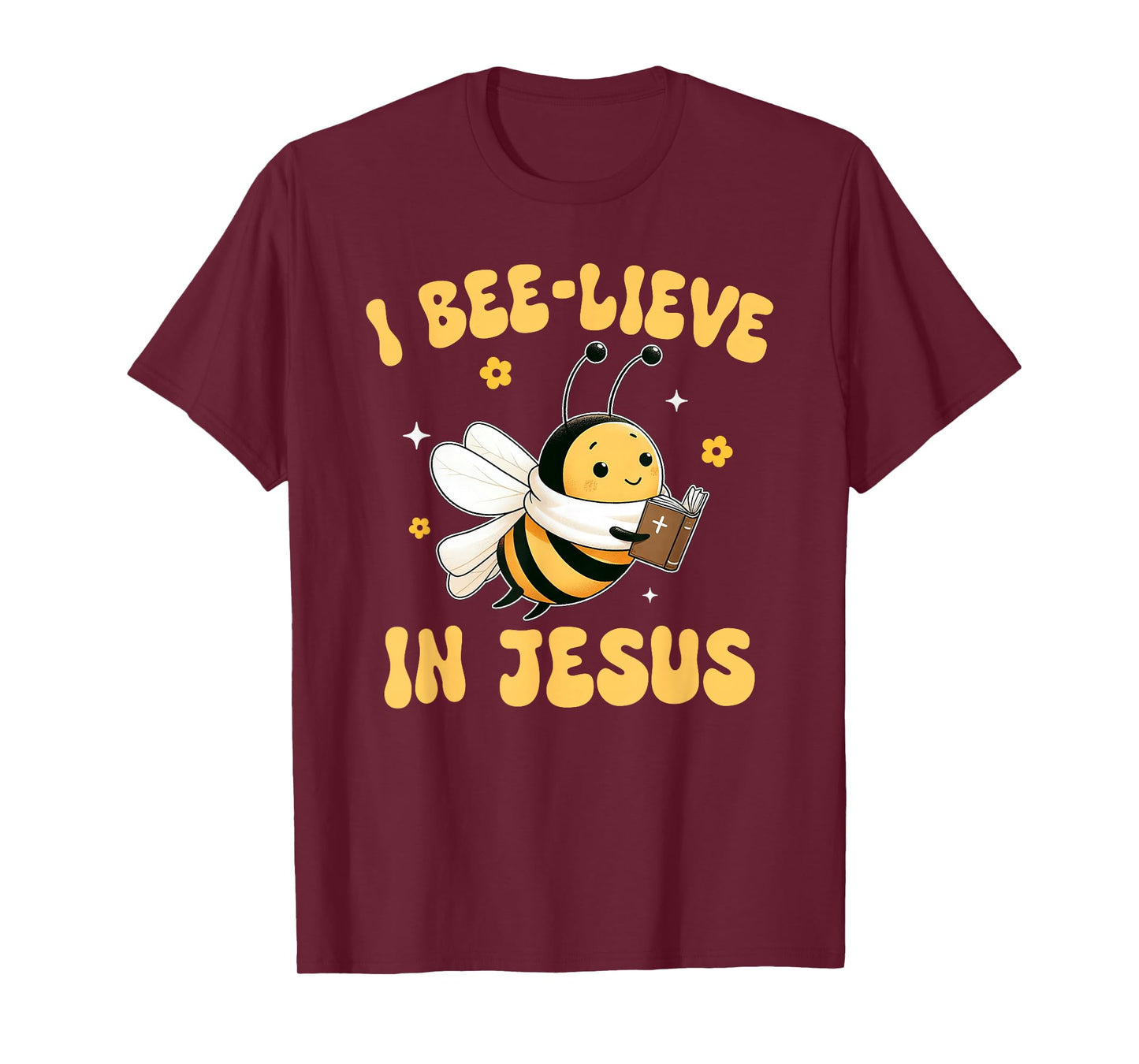 Gospel Kids Christian I Bee-lieve in Jesus Faith Cute Bee T-Shirt