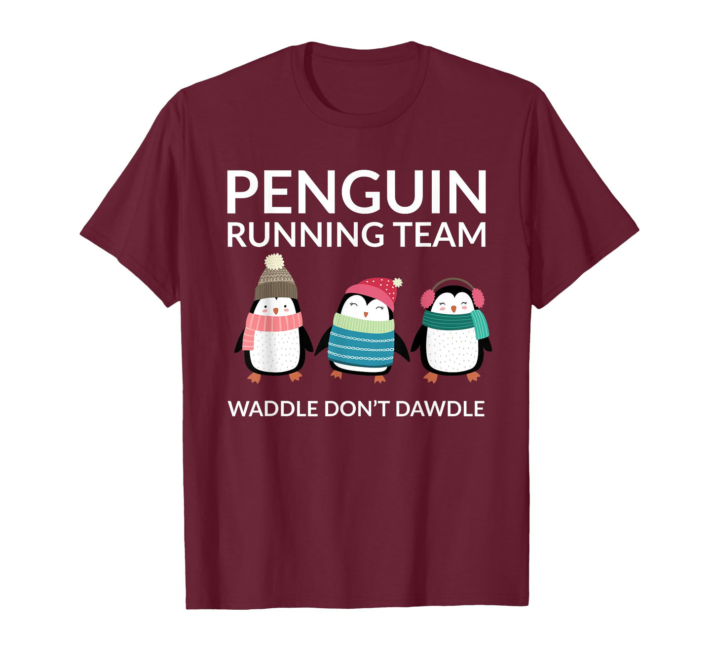 Penguin Running T-Shirt Funny Team Group Waddle Gift T-Shirt
