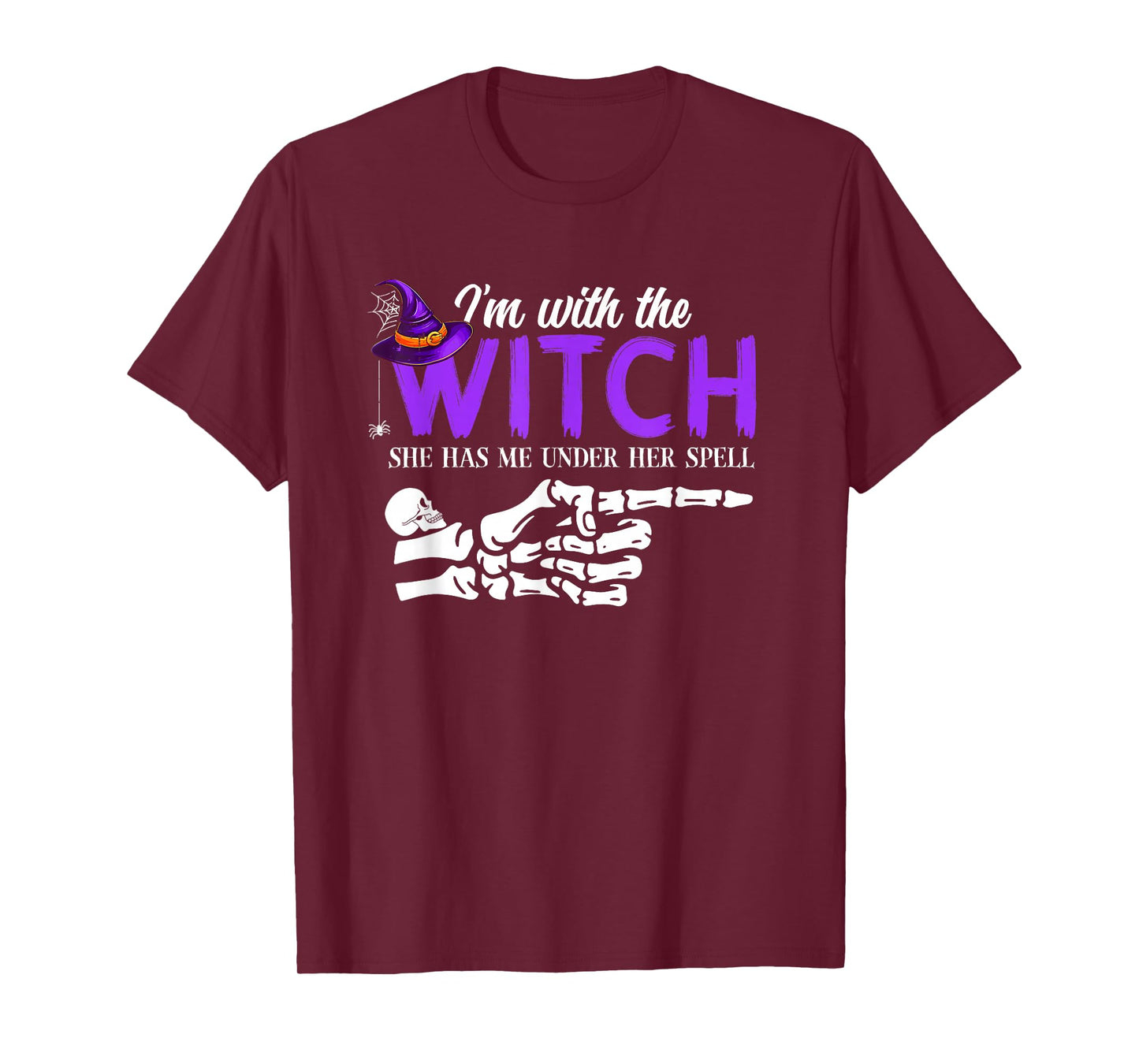 I'm with The Witch Funny Halloween Couple Costume Party T-Shirt