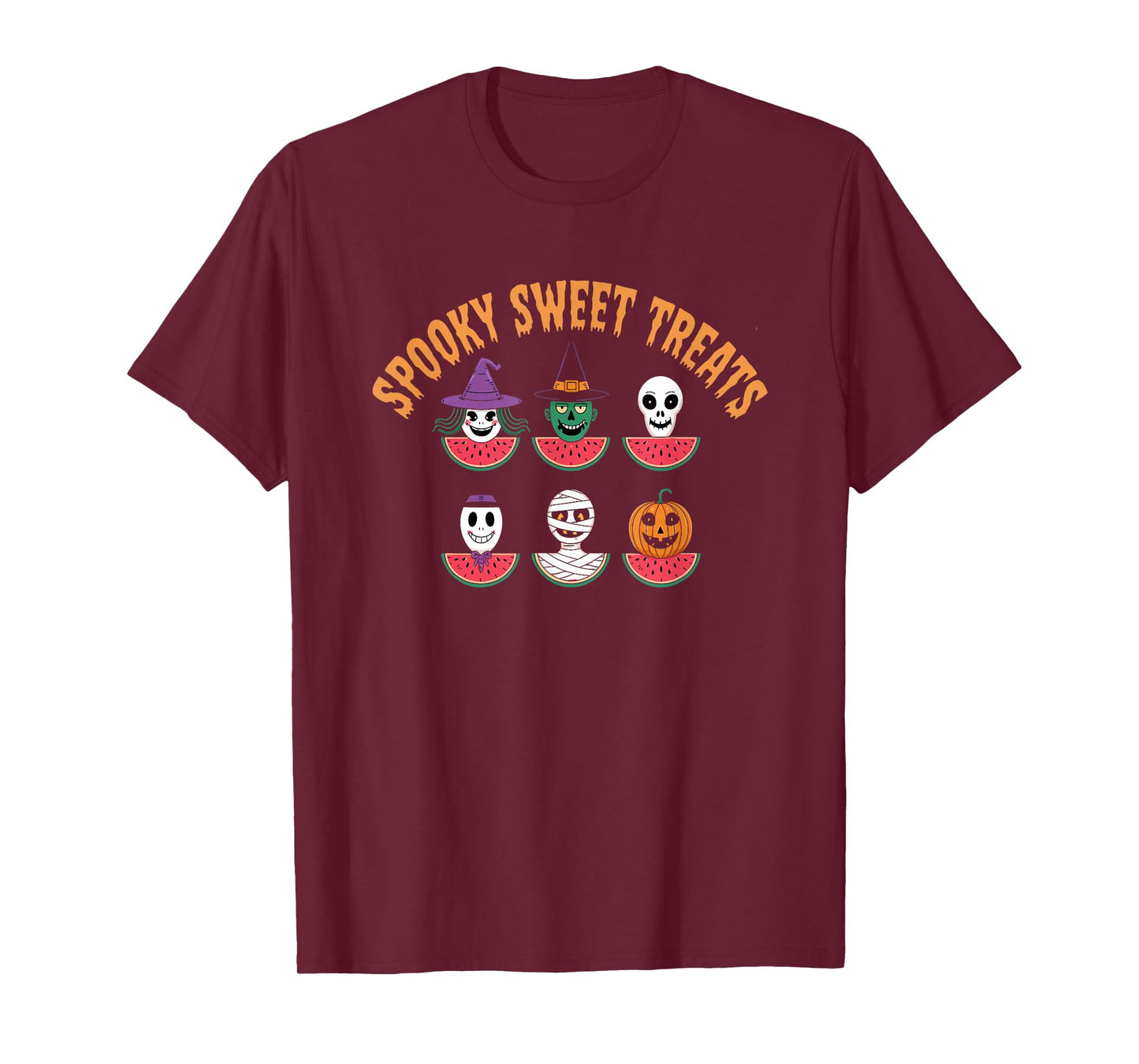 Spooky Sweet Treats Halloween Watermelon Monsters T-Shirt