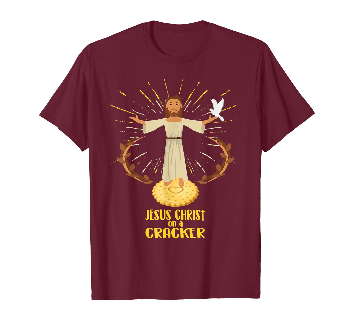 JESUS CHRIST ON A CRACKER Religious Humor T-Shirt