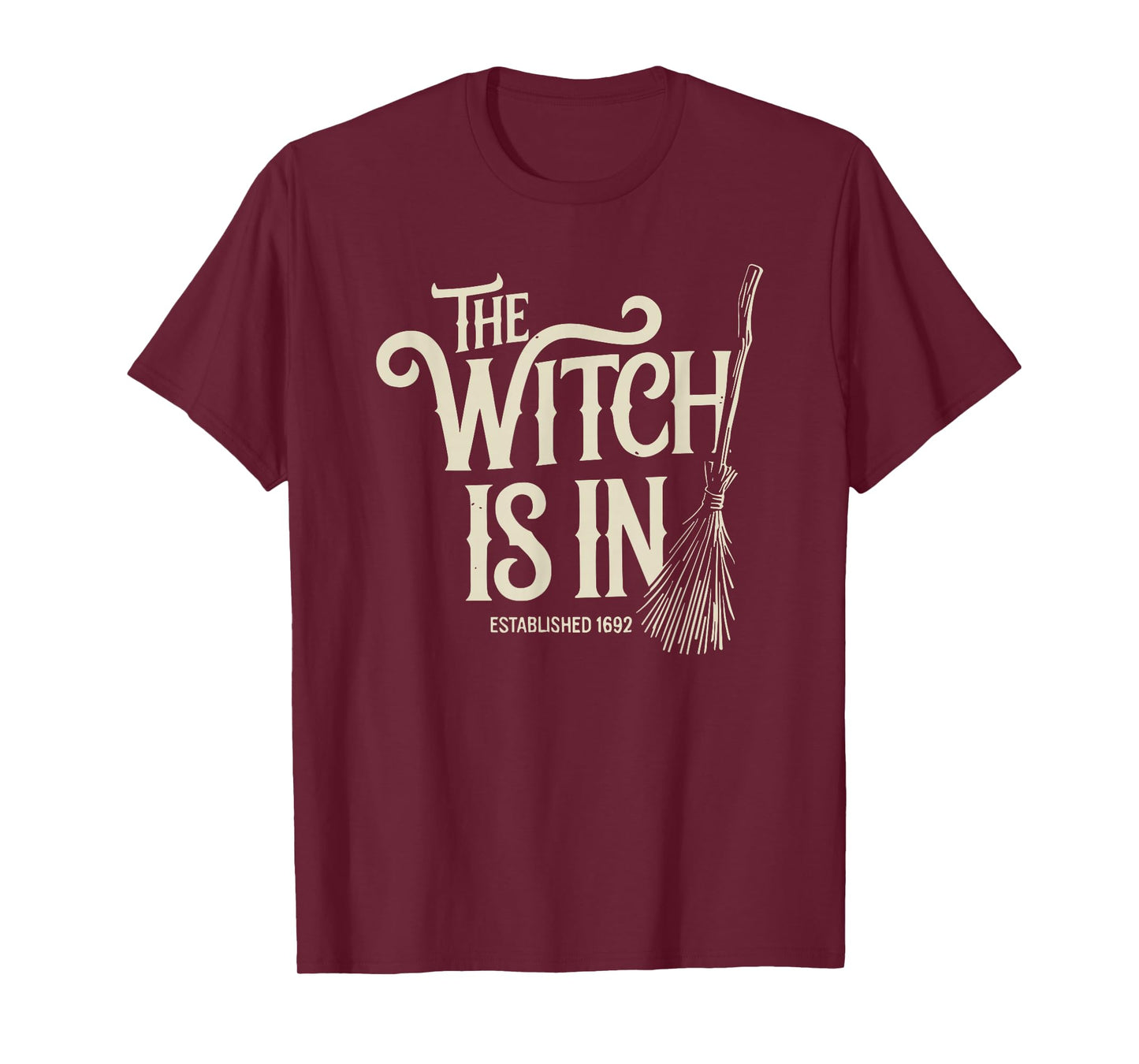 The Witch is in Funny Salem Broomstick Halloween Vintage T-Shirt