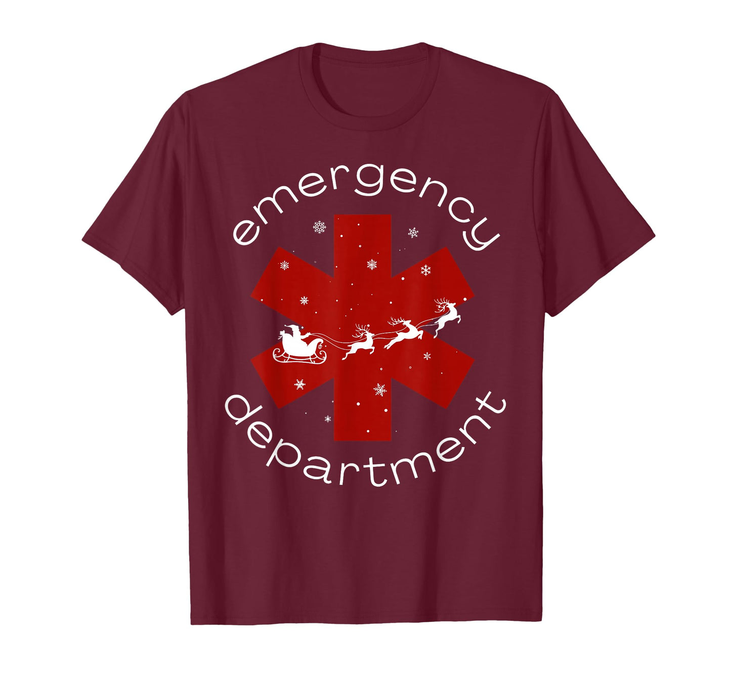 Emergency Department Christmas Santa Claus Reindeer ER Nurse T-Shirt