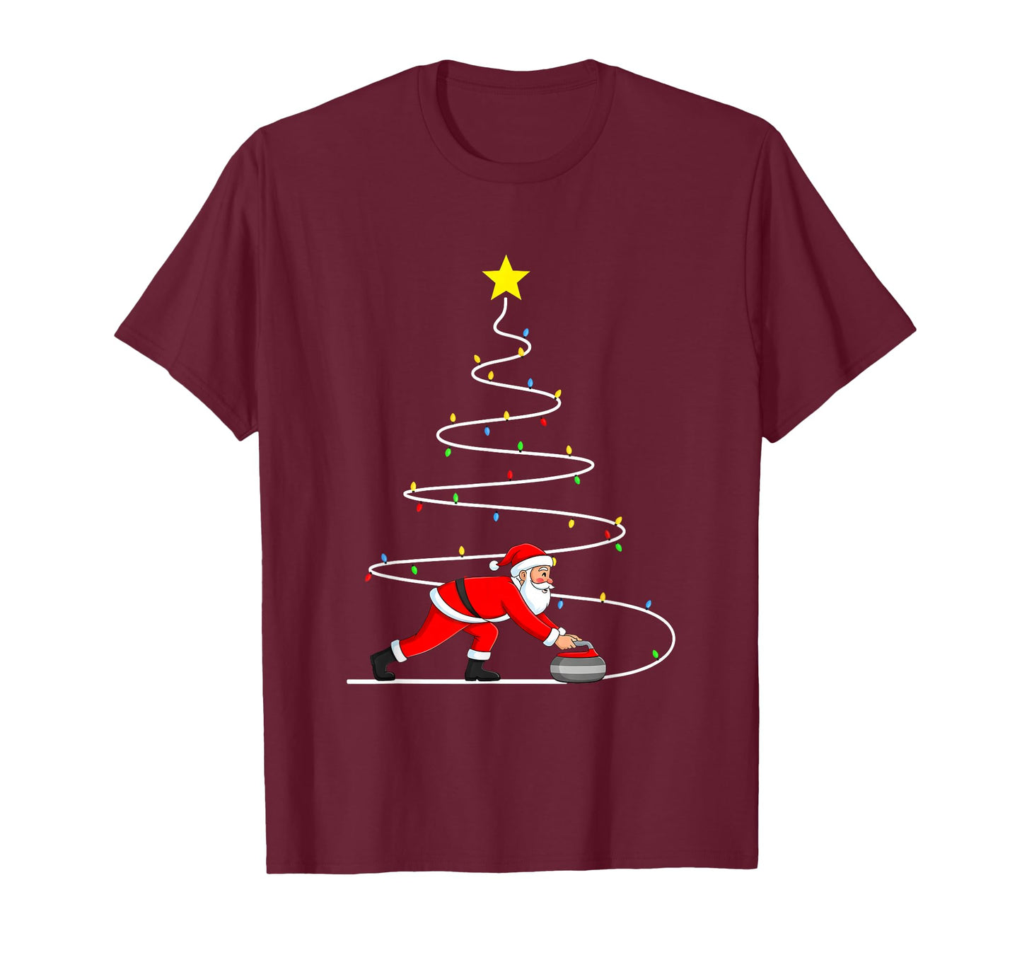 Santa Curling Christmas Tree T-Shirt