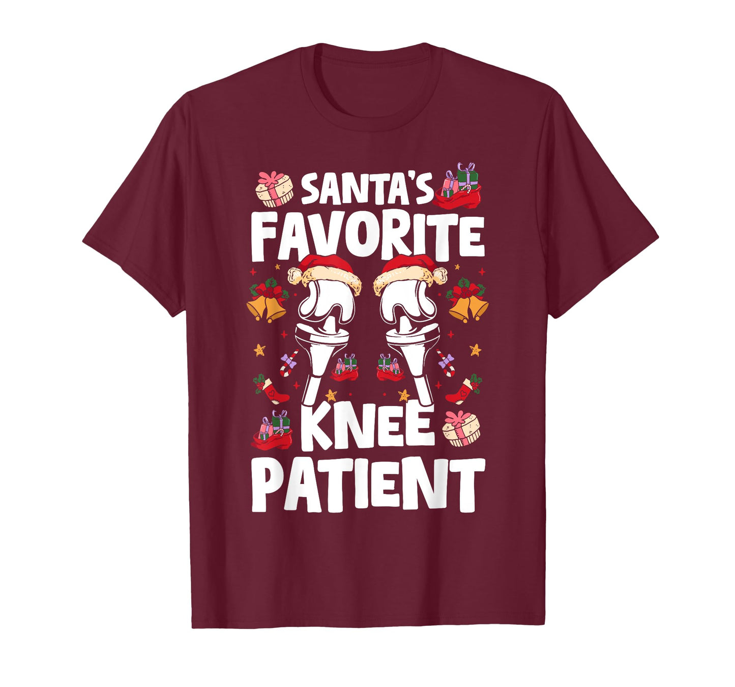 Santas Favorite Knee Patient Knee Replacement Surgery Xmas T-Shirt