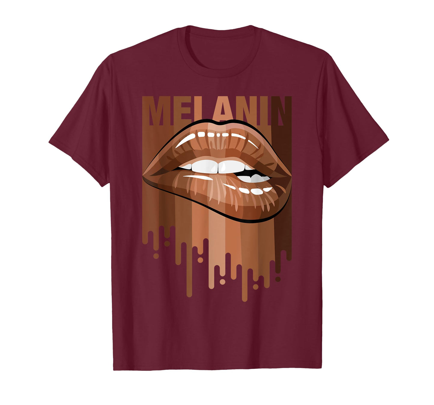 Cool Melanin Girl Lips Graphic Tees, Black Girls Magic Style T-Shirt