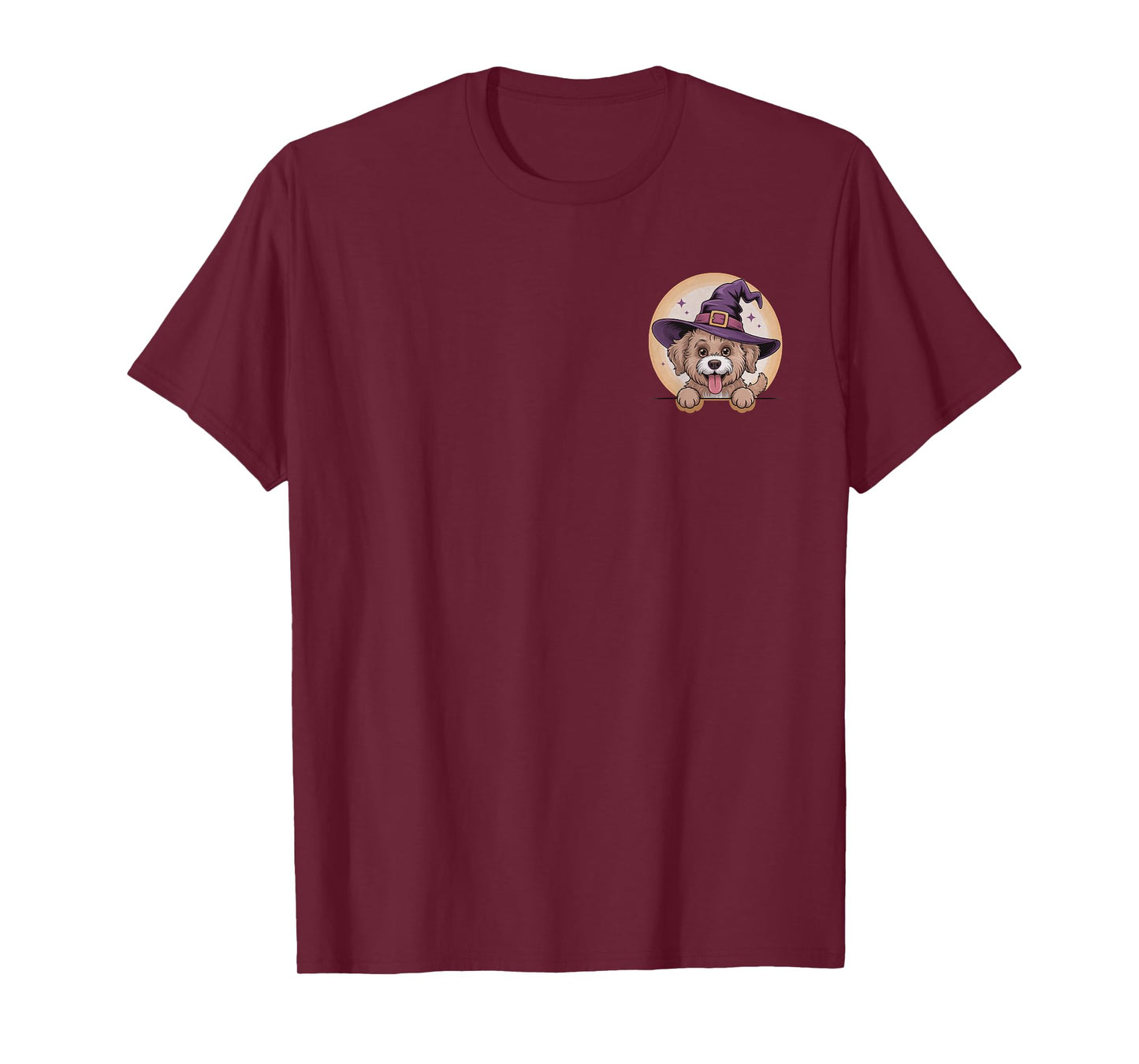 Cute Goldendoodle Dog Witch Hat Halloween Funny Doodle Puppy T-Shirt