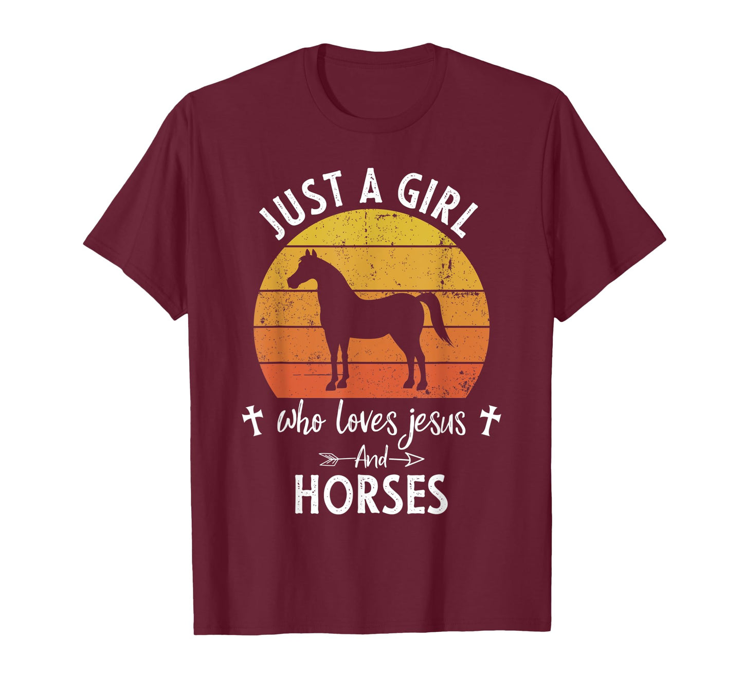 Just A Girl Who Loves Jesus And Horses Cute Christians Gift T-Shirt