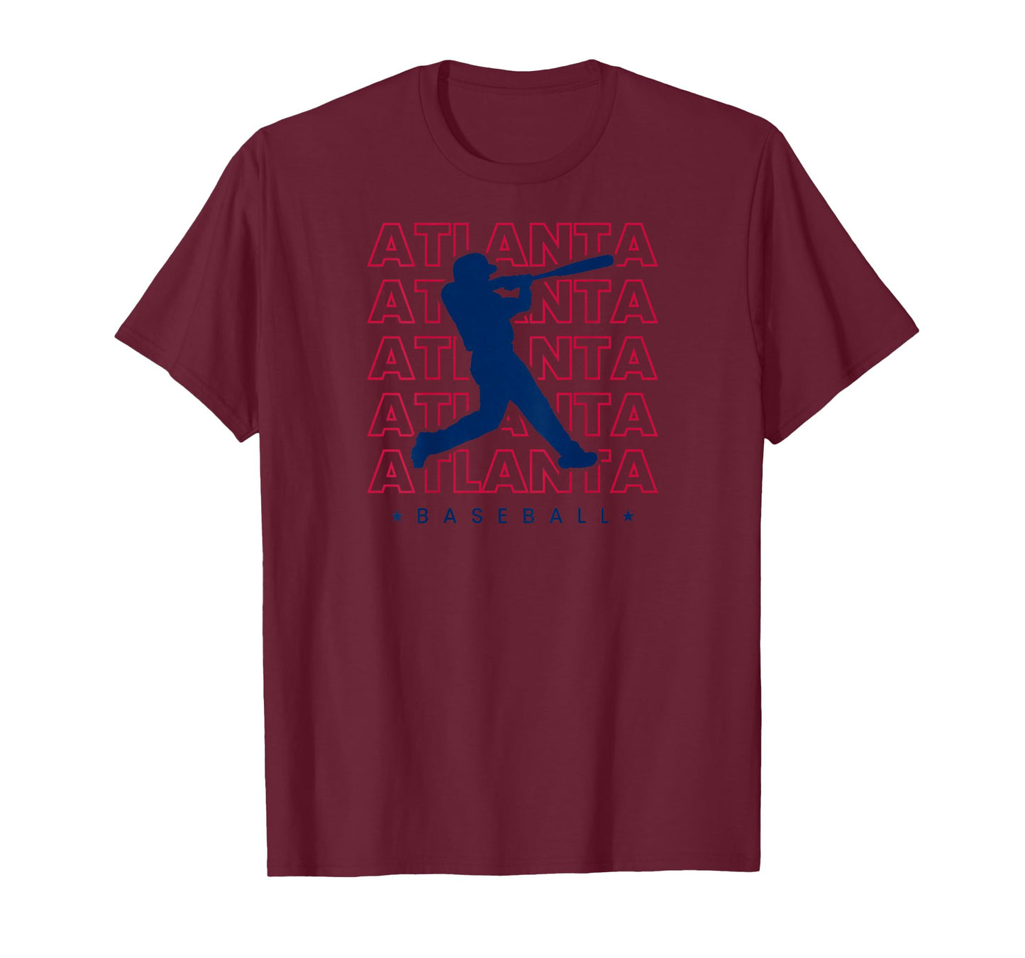 Atlanta Baseball Minimalist Backprint Retro Baseball Lover T-Shirt