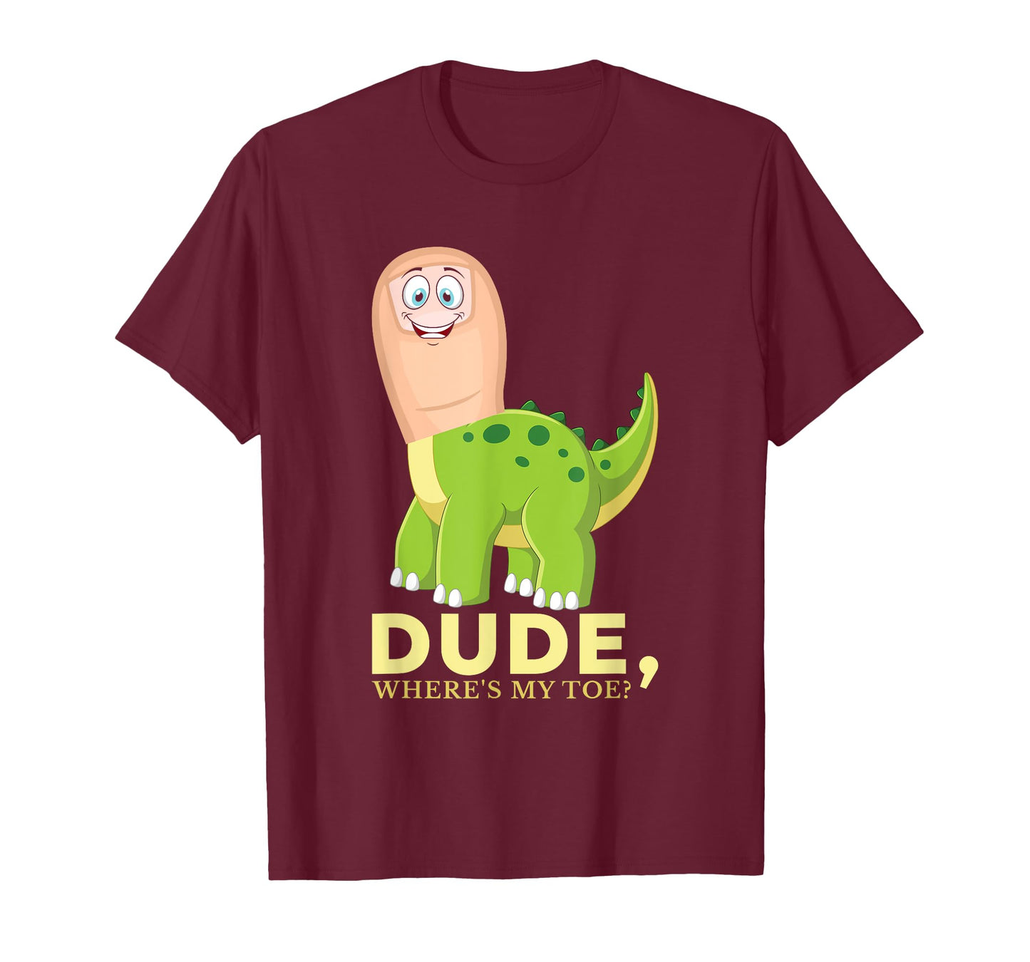Dude Where's My Toe Funny Amputation Brontosaurus Amputee T-Shirt