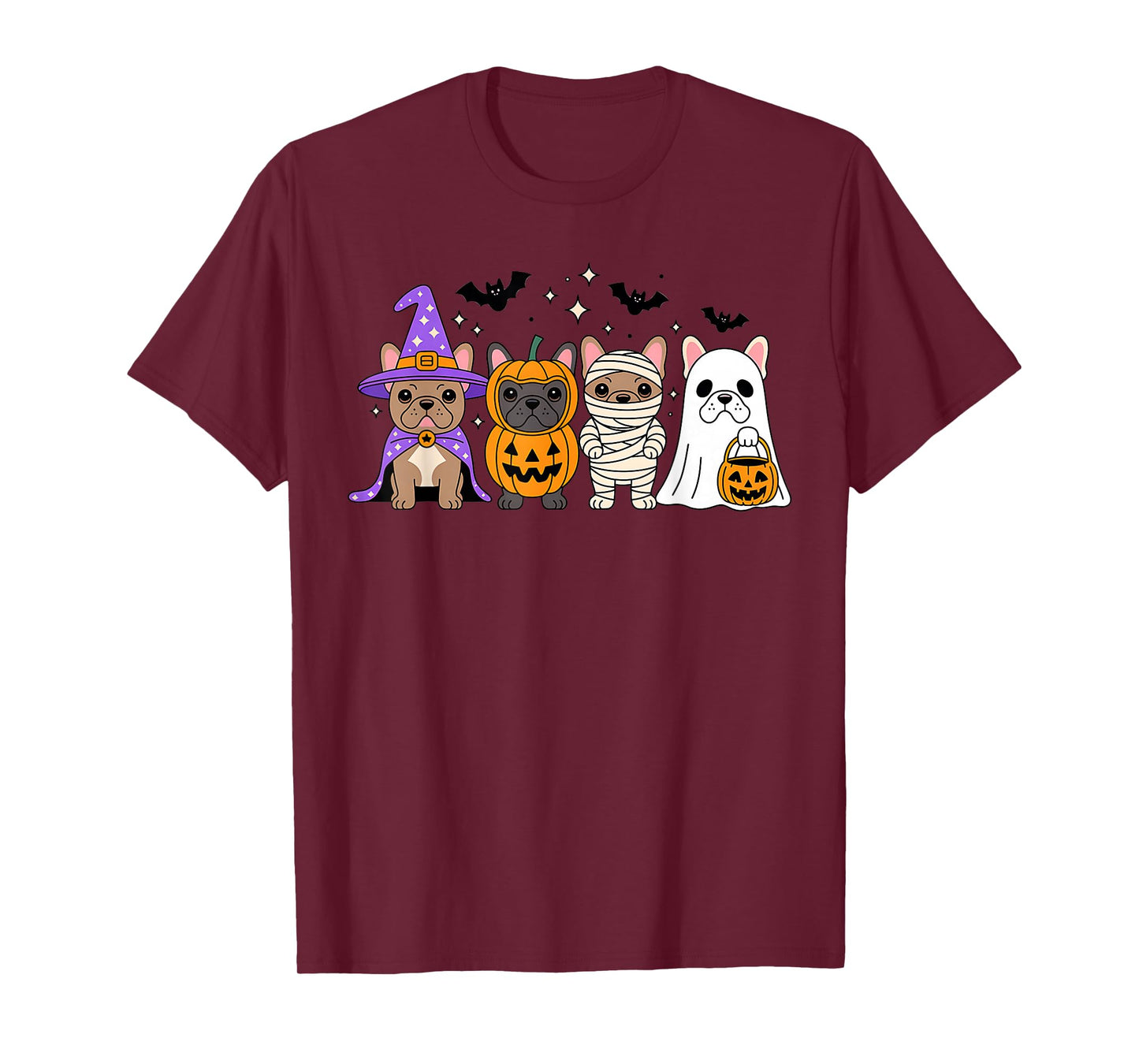 Funny French Bulldog Halloween Party Dogs Trick or Treat T-Shirt