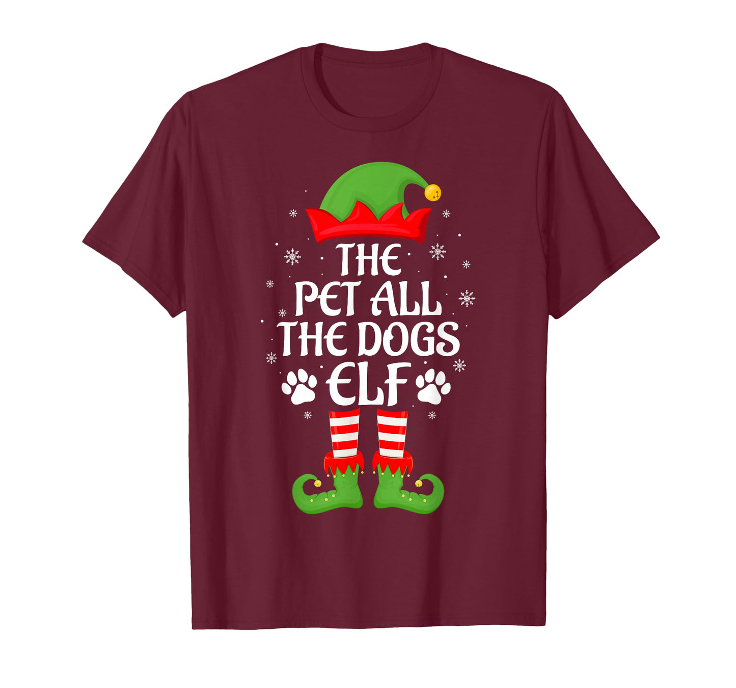 Pet All The Dogs Elf Family Matching Elf Squad Christmas T-Shirt