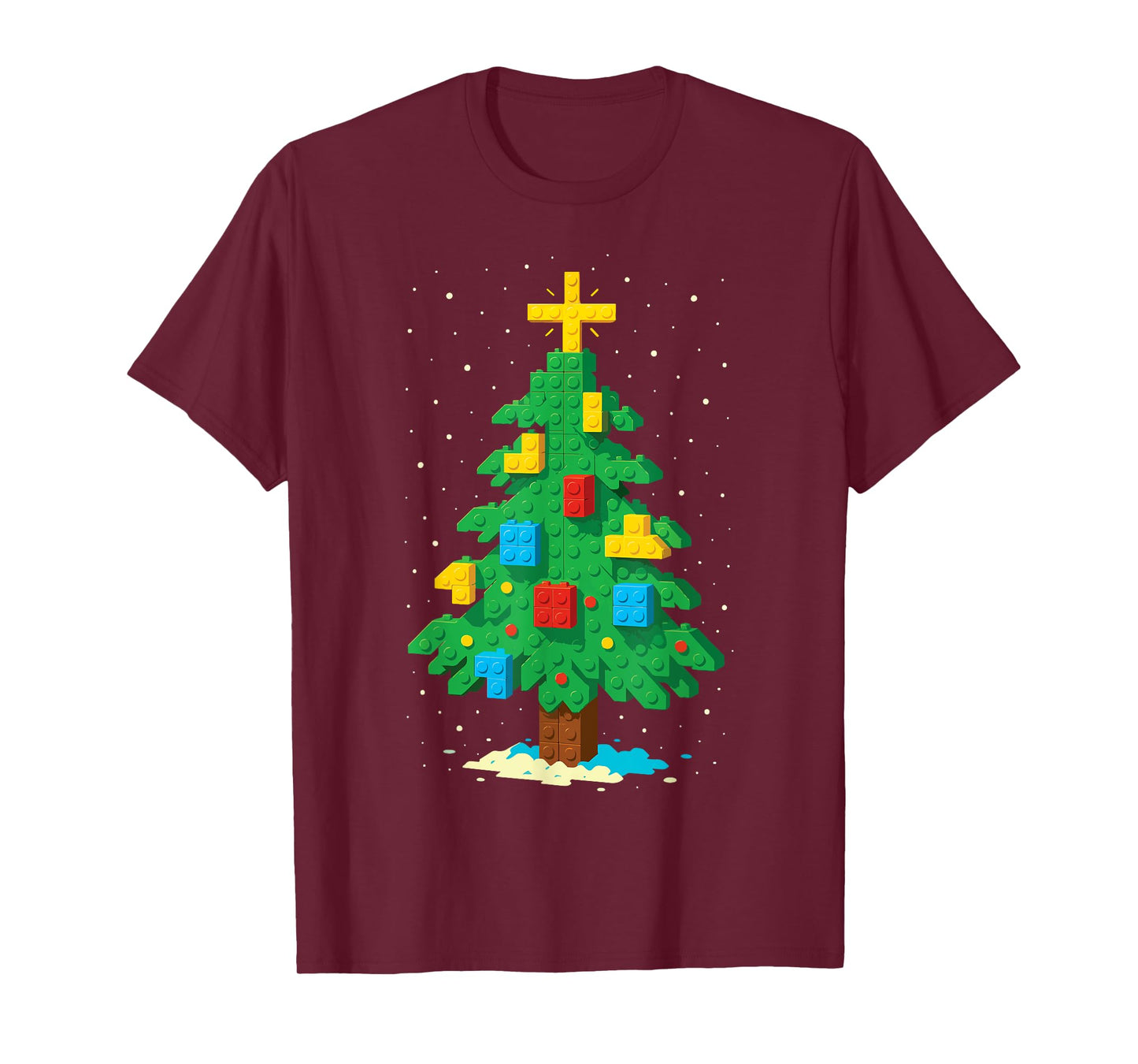 Block Building Builder Brick Master Builder Christmas Tree T-Shirt