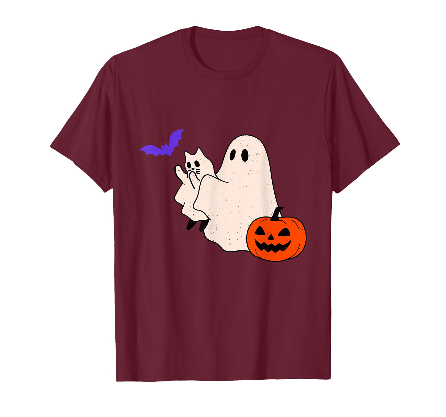 Ghost Cat Bat Pumpkin Halloween Spooky Season Men Women Kids T-Shirt