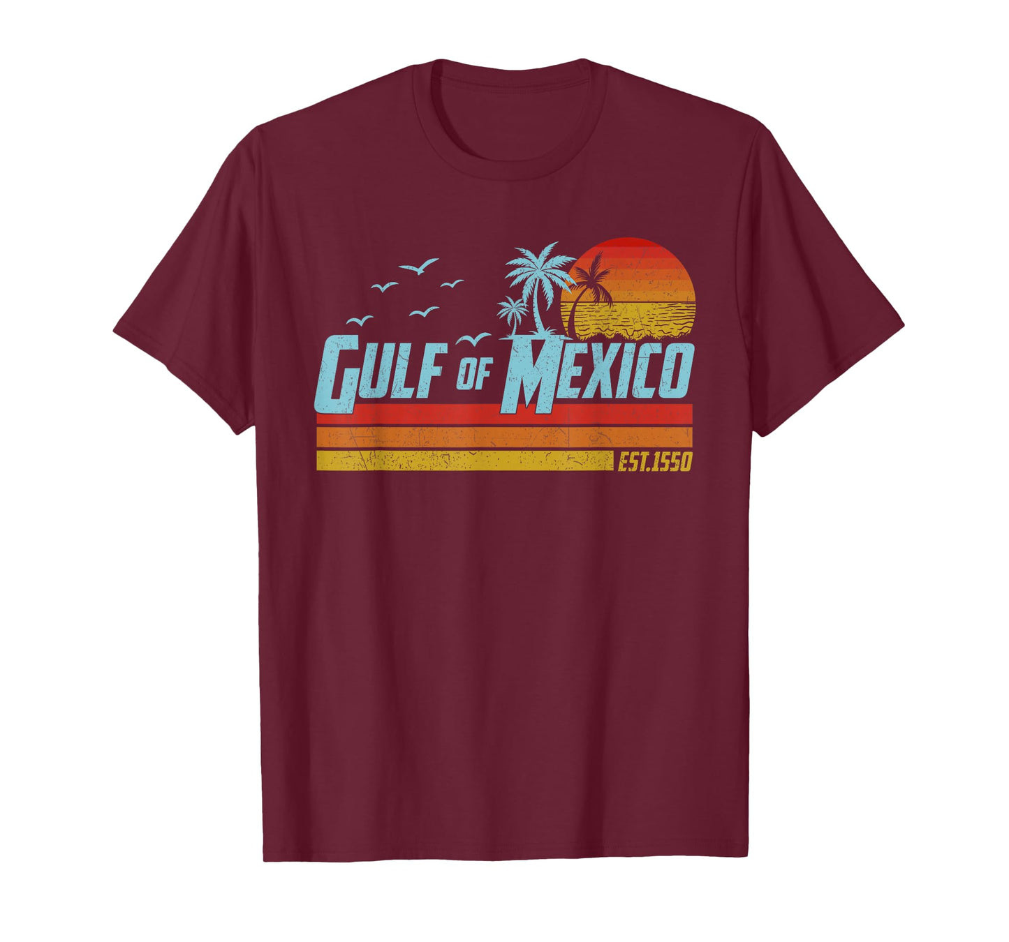 Gulf of Mexico Est 1550 Retro Vintage Beach T-Shirt