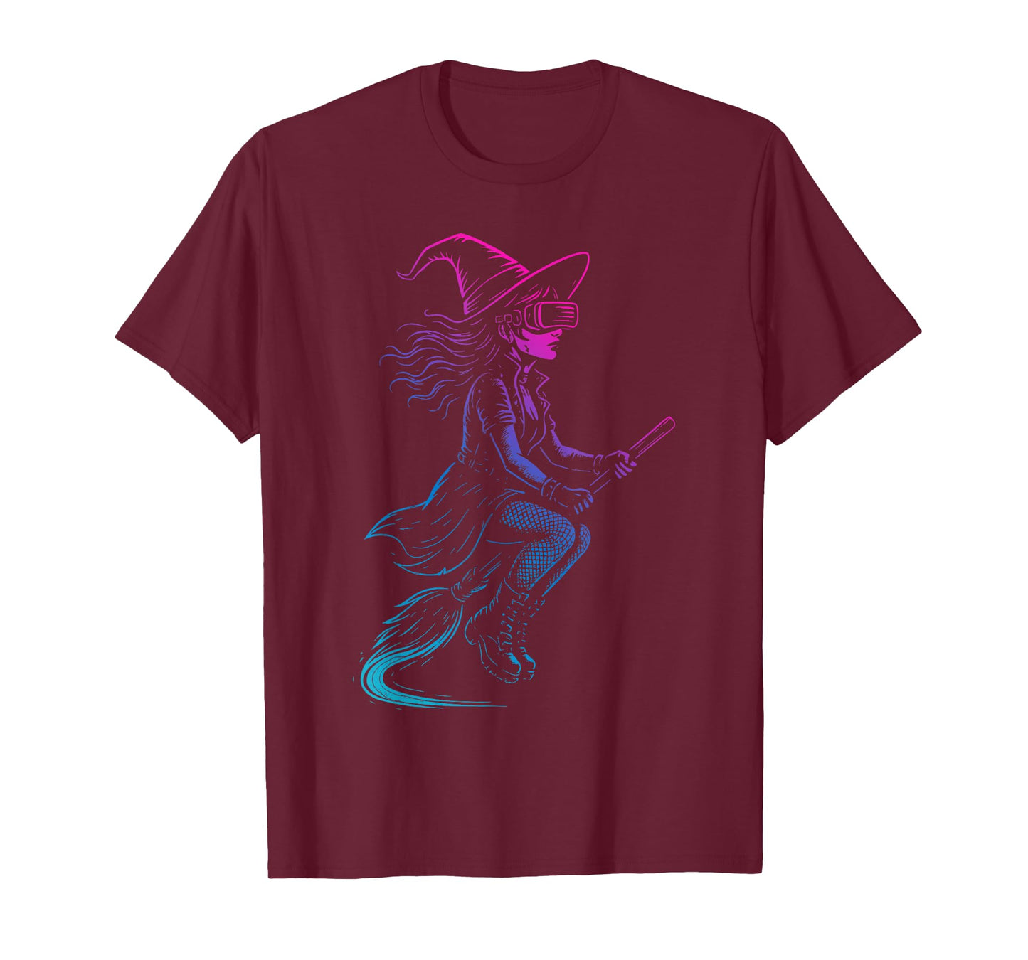 Futuristic Cyber Witch Gothic Halloween Gamer T-Shirt
