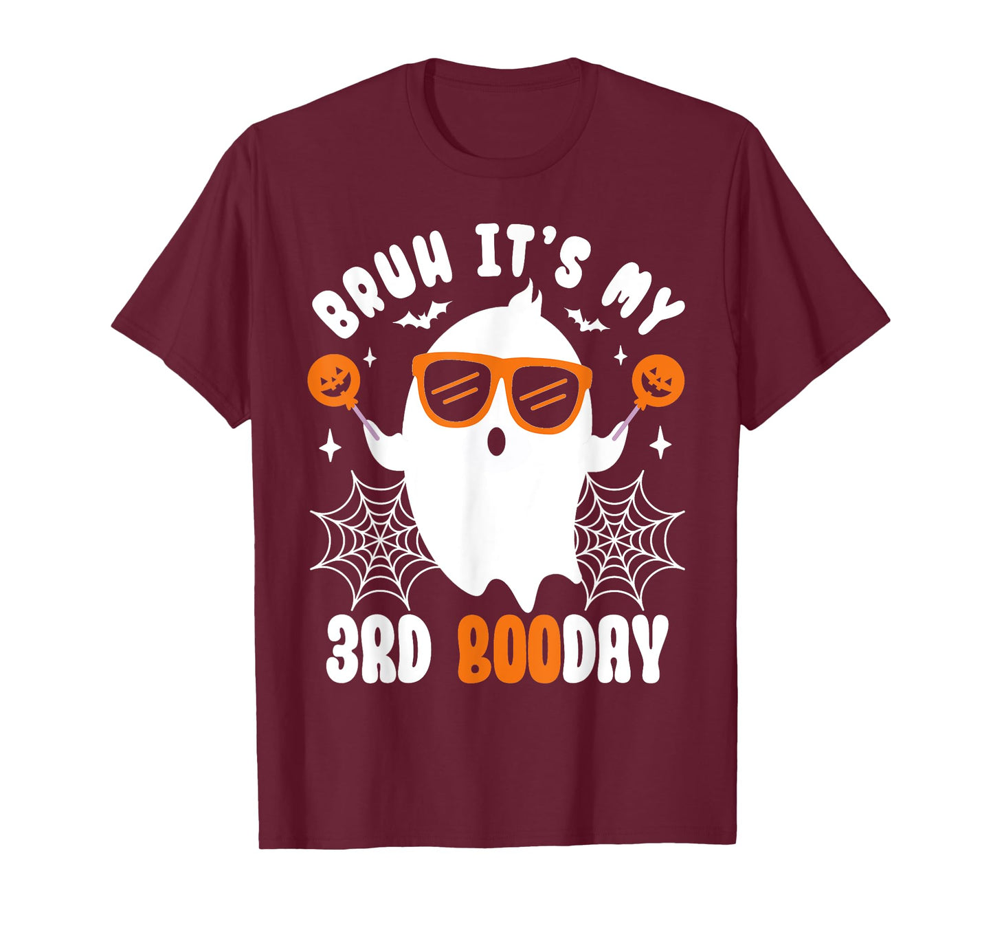 Bruh It's My 3rd Boo Day, Funny Halloween Ghost Boo Birthday T-Shirt