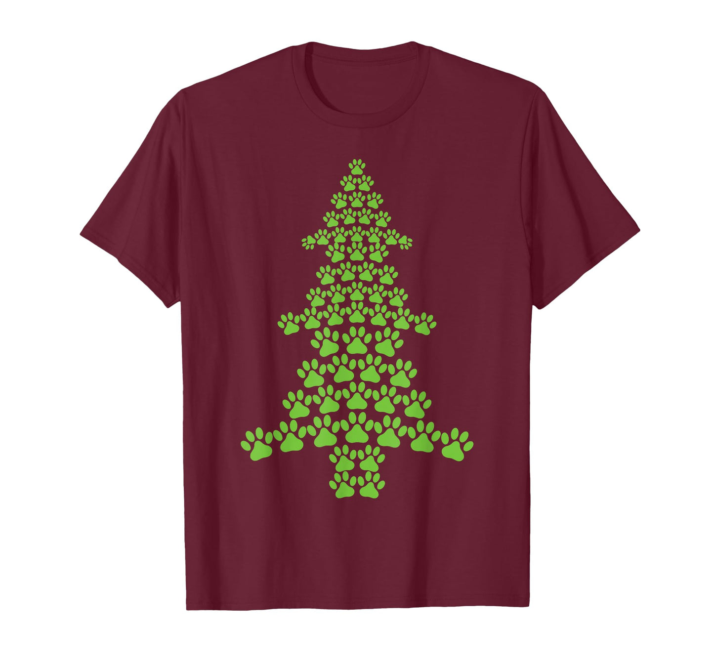 Cat Dog Paw Christmas Tree Pajamas Matching Family Xmas T-Shirt