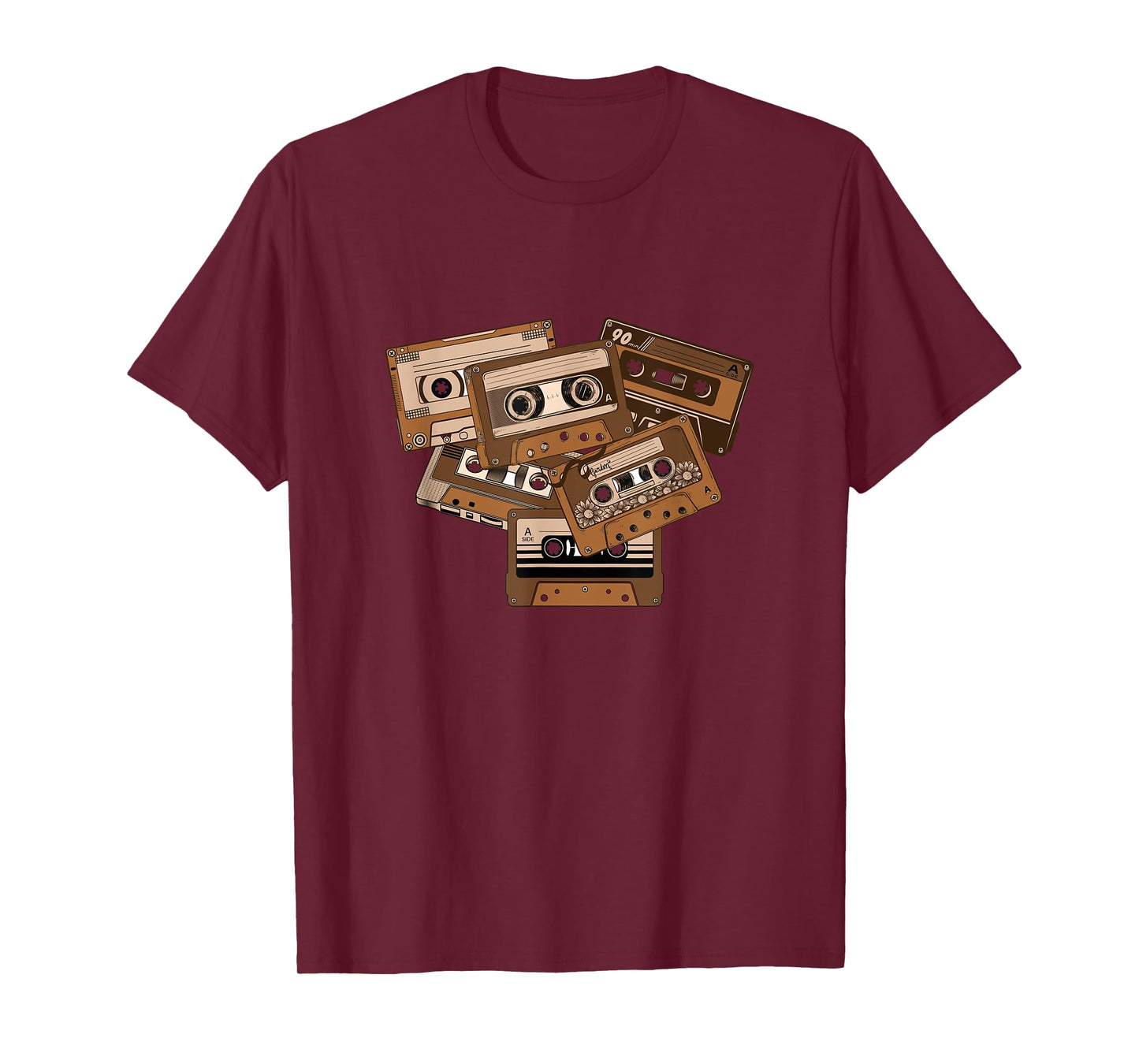 Brown Tape Cassettes Classic Old School Brown Color Graphic T-Shirt